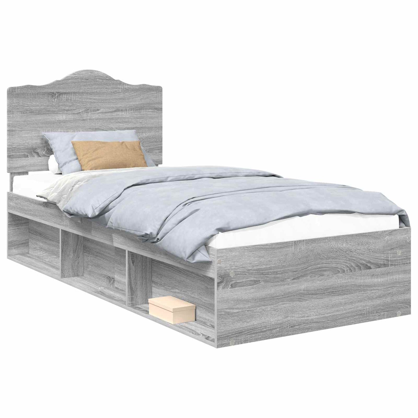 vidaXL Σκελετός Κρεβατιού με κεφαλάρι Γκρίζο Σονομα 75 x 190 cm