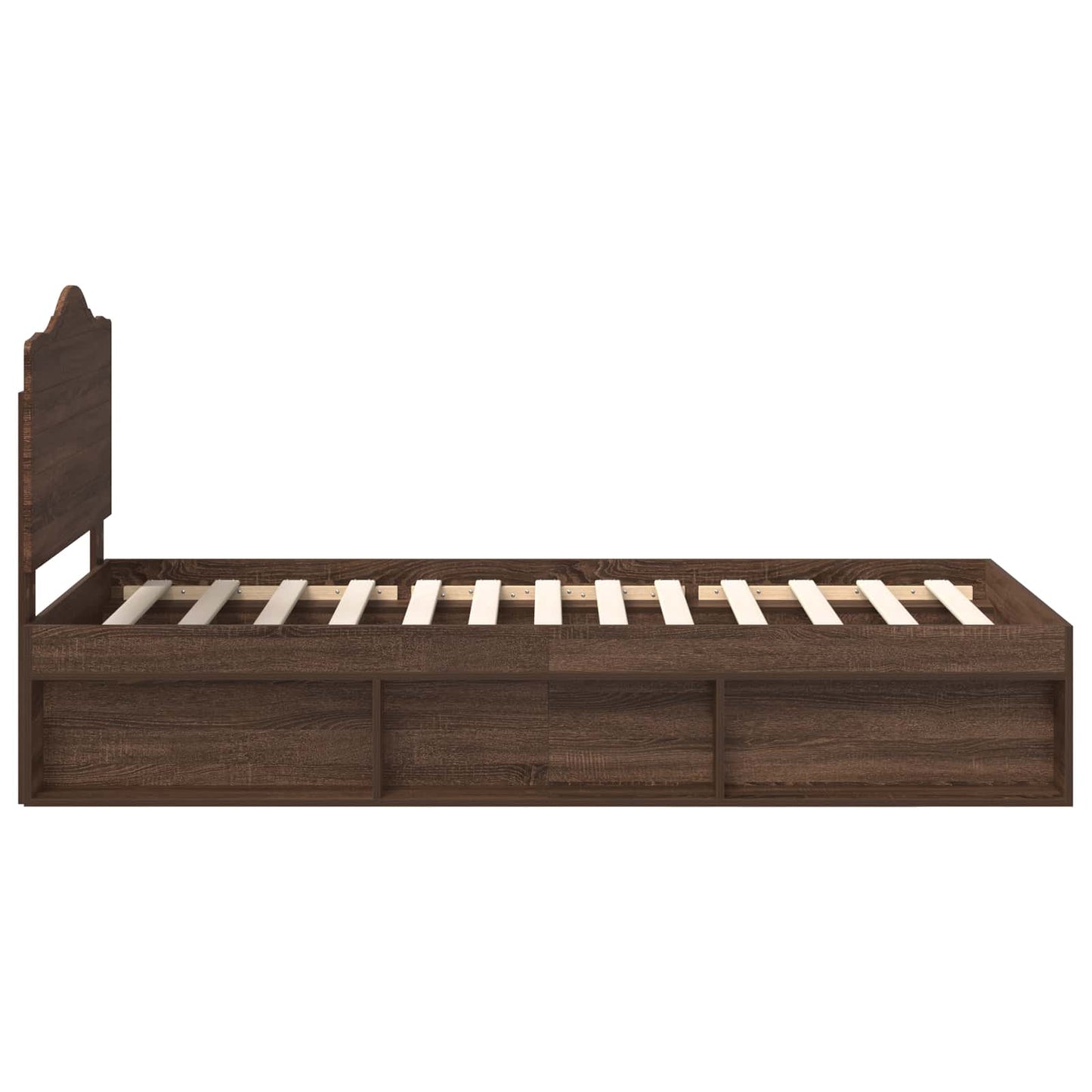 vidaXL Σκελετός Κρεβατιού Καφέ δρυς 75 x 190 cm Στερεά ξυλεία πεύκου