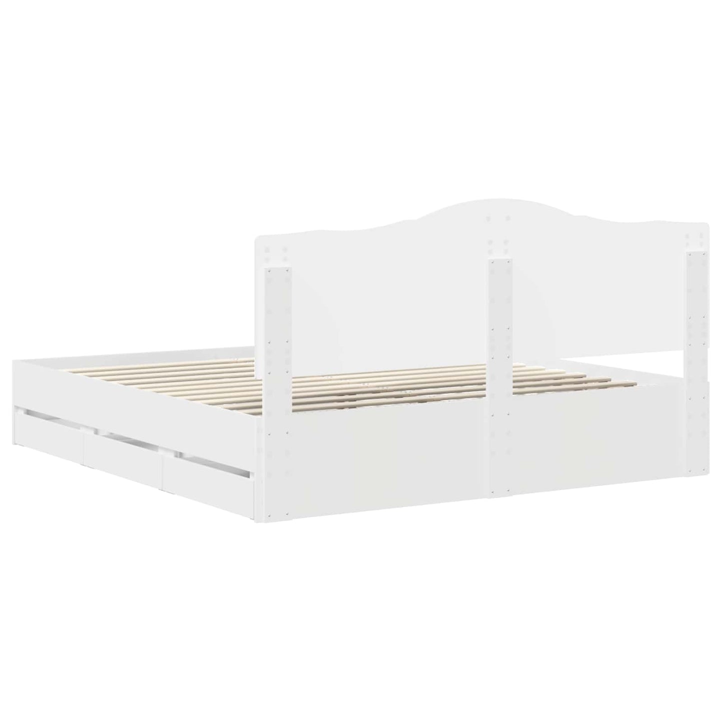 vidaXL Σκελετός Κρεβατιού Λευκό 200 x 200 cm Μηχανήματος Ξύλο