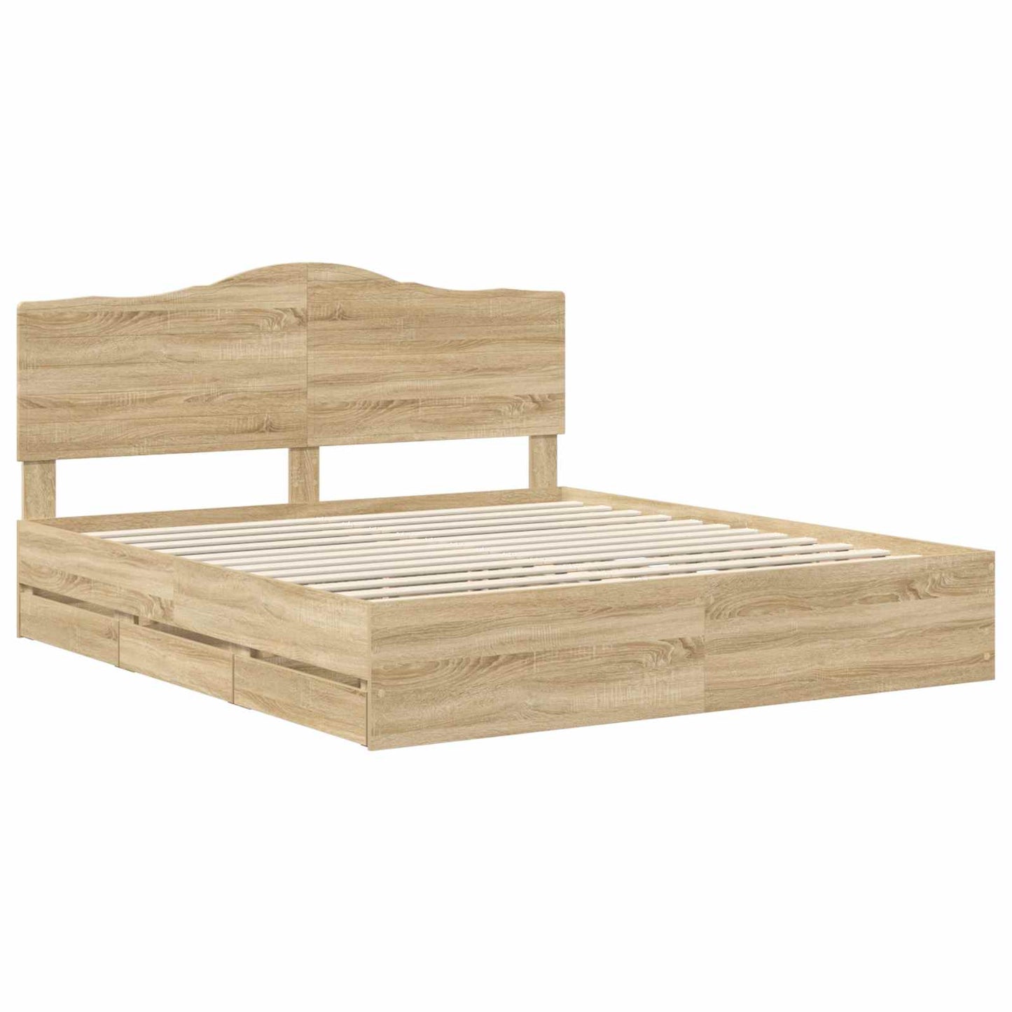 vidaXL Σκελετός Κρεβατιού Δρύς Sonoma 200 x 200 cm Μηχανήματος Ξύλο