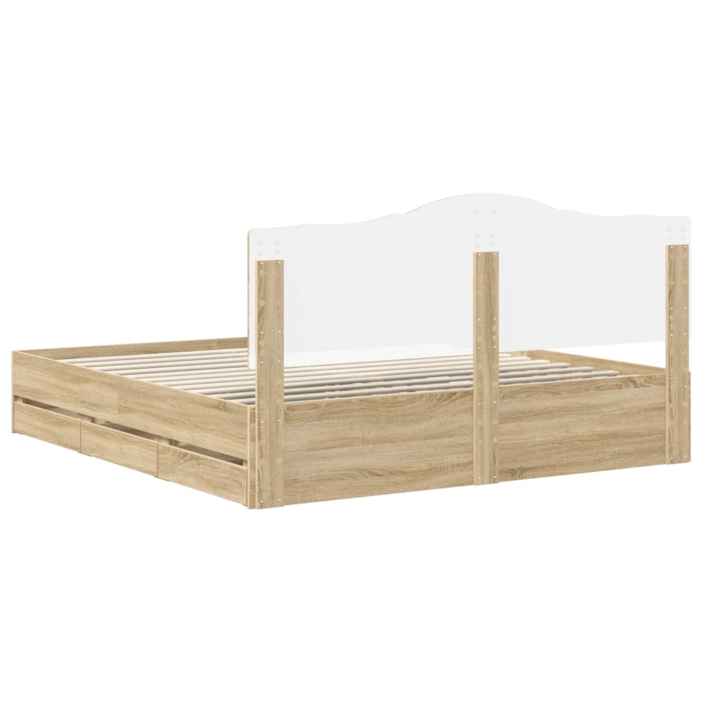 vidaXL Σκελετός Κρεβατιού Δρύς Sonoma 200 x 200 cm Μηχανήματος Ξύλο