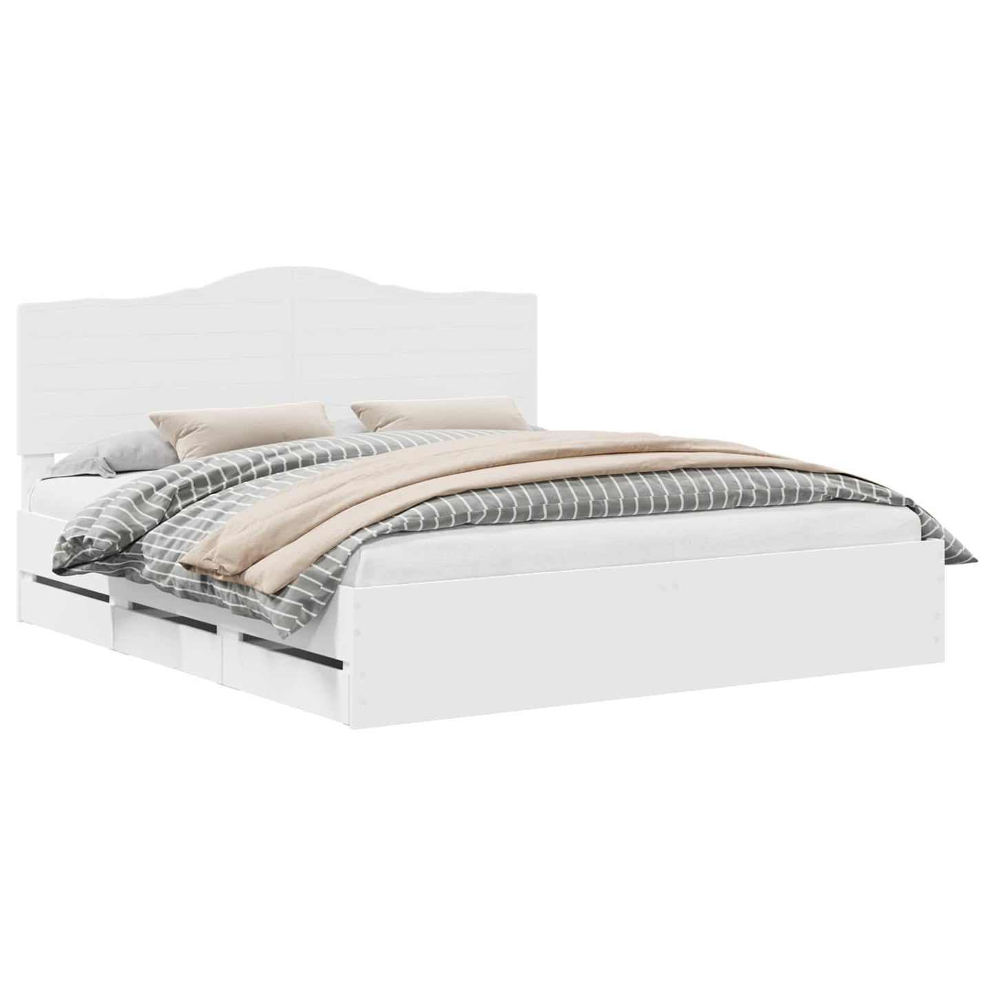 vidaXL Σκελετός Κρεβατιού Λευκός 180 x 200 cm Μηχανήματος Ξύλο