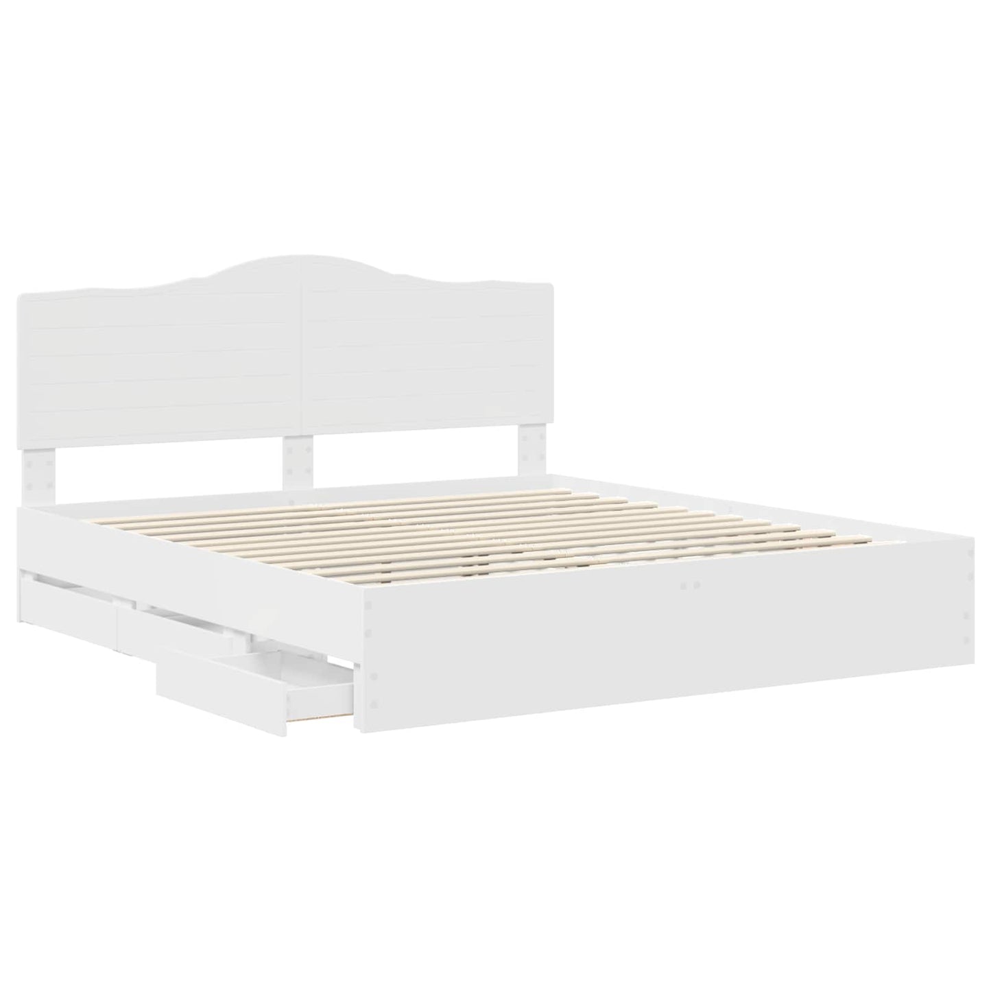 vidaXL Σκελετός Κρεβατιού Λευκός 180 x 200 cm Μηχανήματος Ξύλο