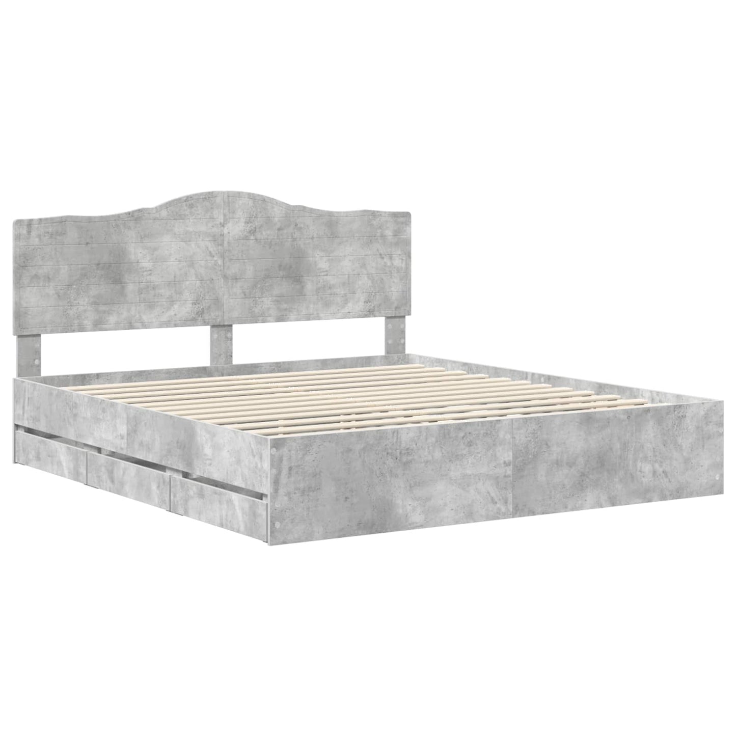 vidaXL Σκελετός Κρεβατιού Σκυρόδεμα Γκρι 180 x 200 cm Μηχανήματος Ξύλο