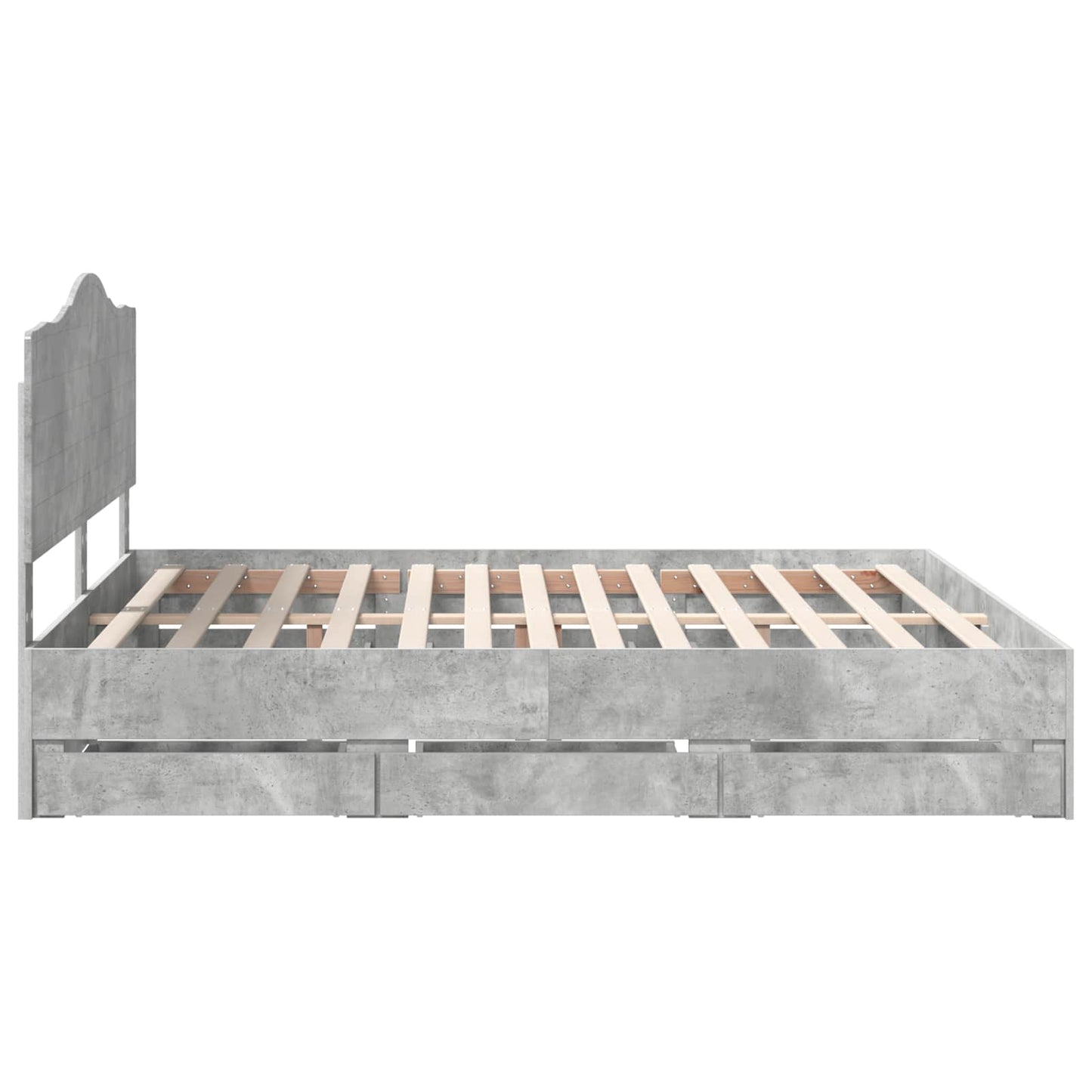 vidaXL Σκελετός Κρεβατιού Σκυρόδεμα Γκρι 180 x 200 cm Μηχανήματος Ξύλο