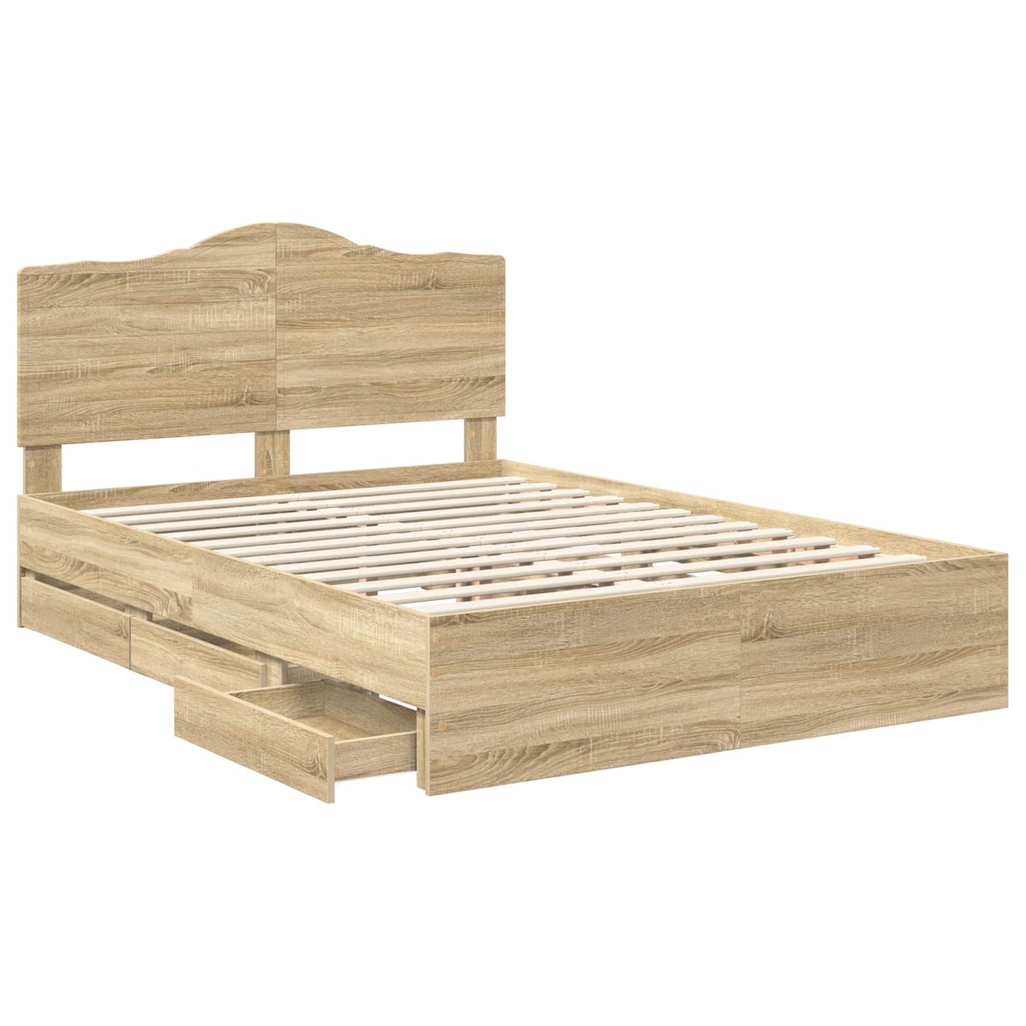 vidaXL Σκελετός Κρεβατιού Δρύς Sonoma 160 x 200 cm Μηχανήματος Ξύλο