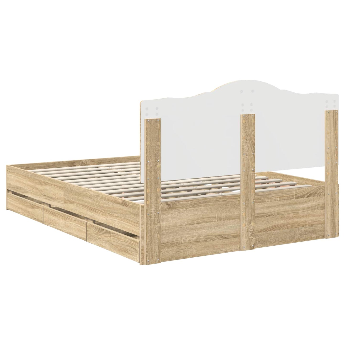 vidaXL Σκελετός Κρεβατιού Δρύς Sonoma 160 x 200 cm Μηχανήματος Ξύλο