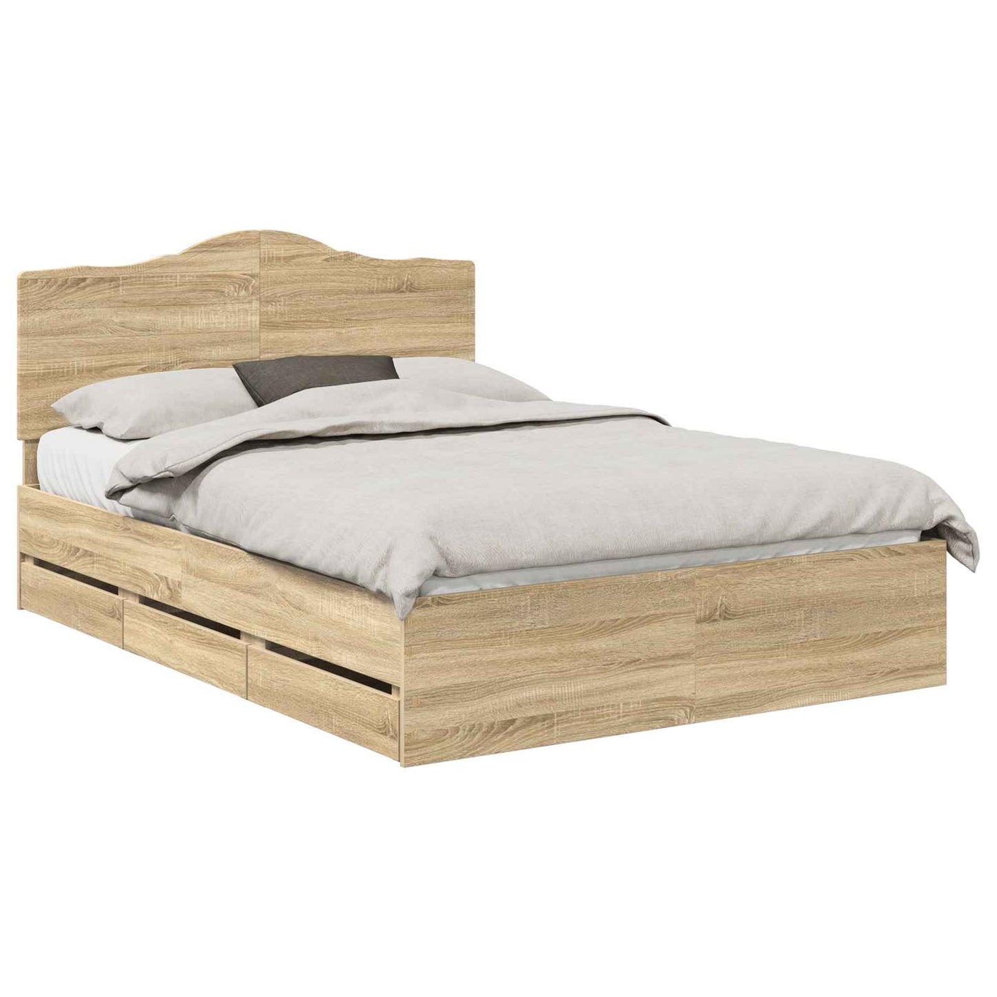 vidaXL Σκελετός Κρεβατιού Sonoma Δρυς 150 x 200 cm Μηχανήματος Ξύλο