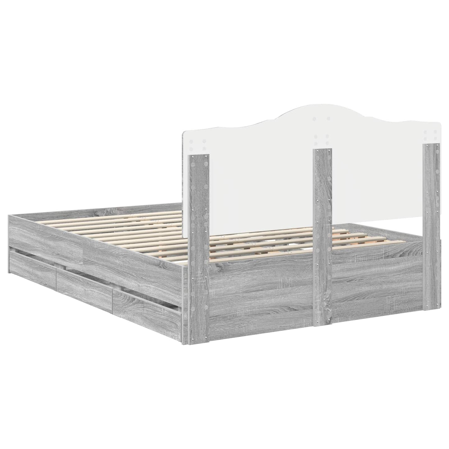 vidaXL Σκελετός Κρεβατιού Γκρι Σονομά 150 x 200 cm Μηχανήματος Ξύλο