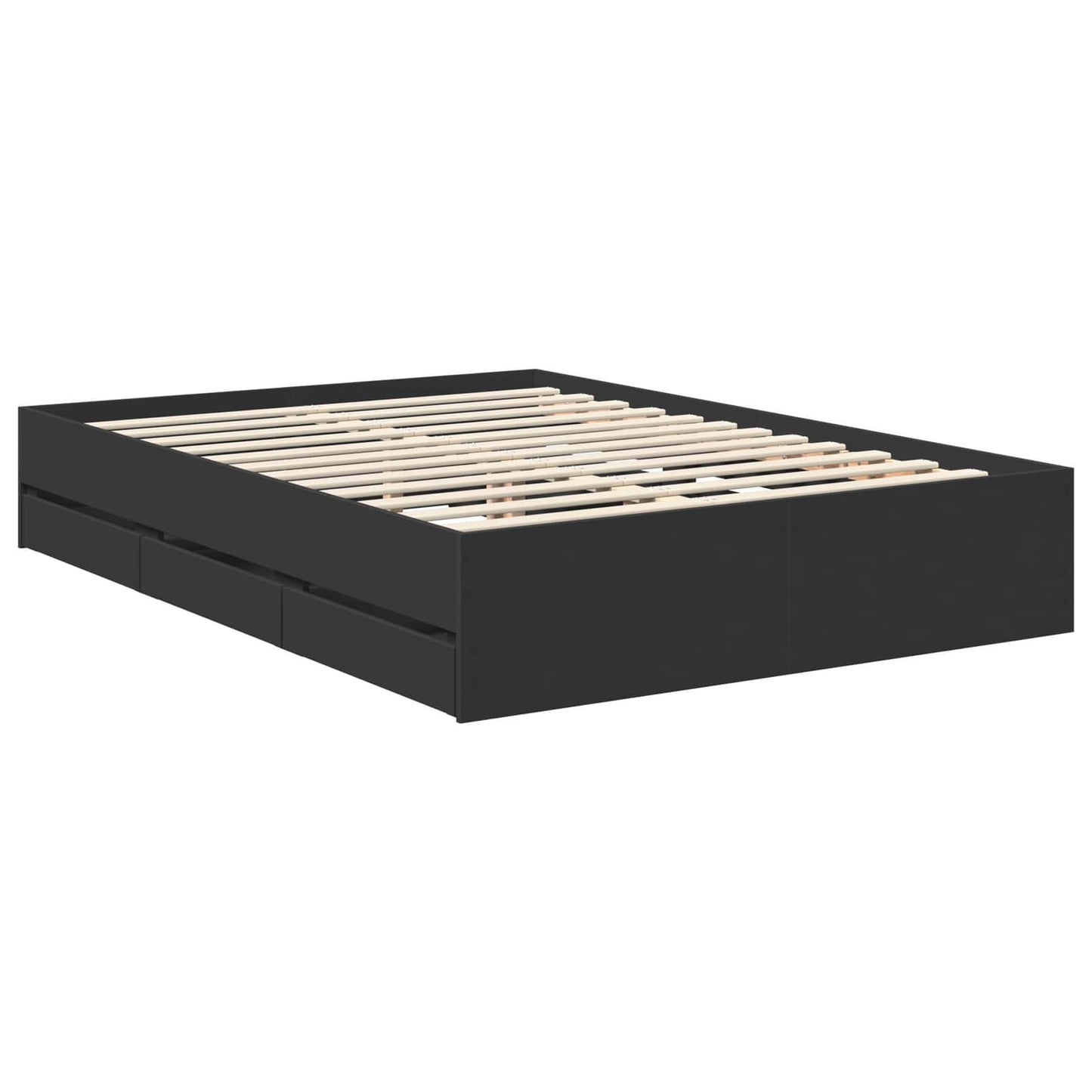 vidaXL Σκελετός Κρεβατιού Μαύρο 140 x 200 cm Μηχανήματος Ξύλο