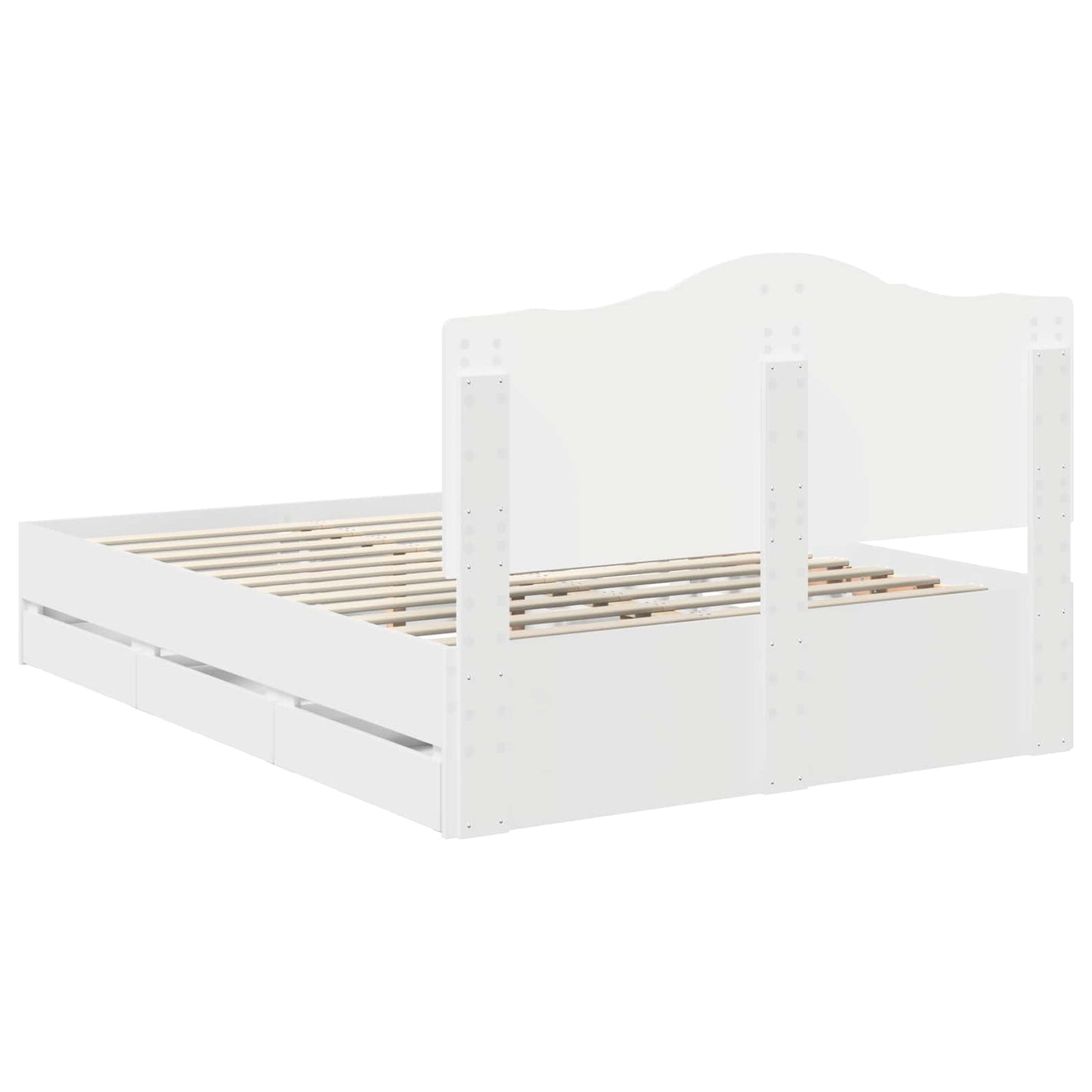 vidaXL Σκελετός Κρεβατιού Λευκό 140 x 200 cm Μηχανήματος Ξύλο