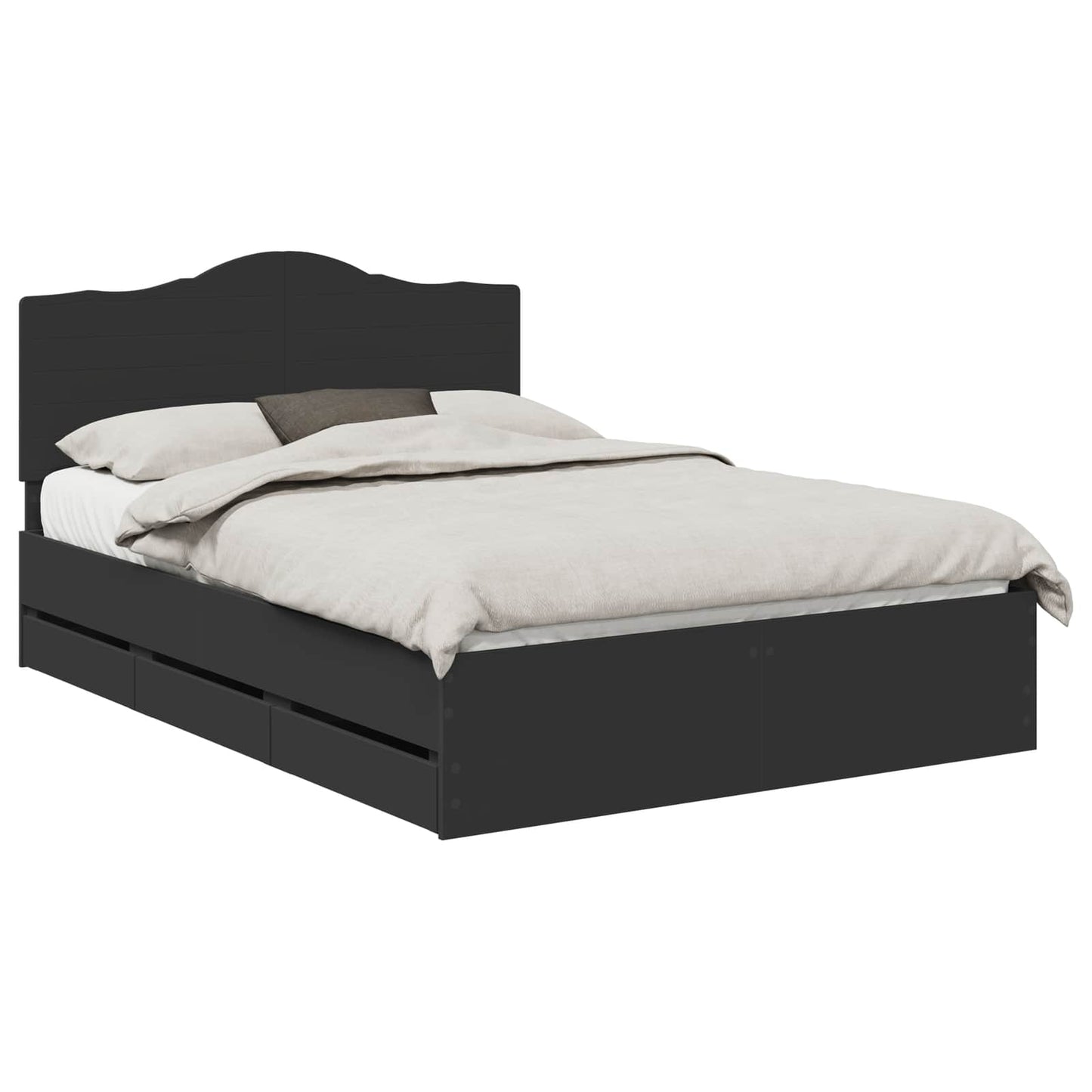 vidaXL Σκελετός Κρεβατιού Μαύρο 140 x 190 cm Μηχανήματος Ξύλο