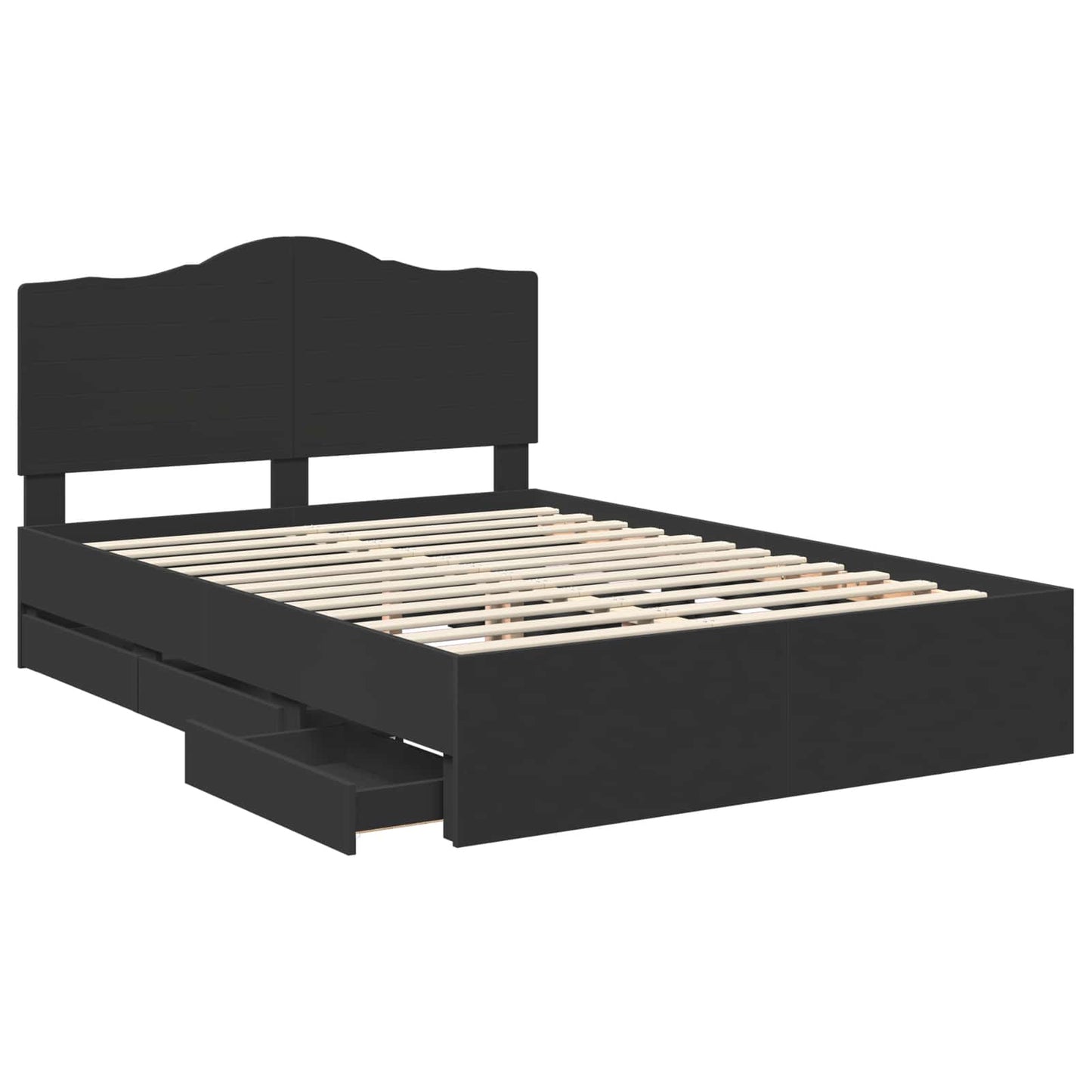 vidaXL Σκελετός Κρεβατιού Μαύρο 140 x 190 cm Μηχανήματος Ξύλο