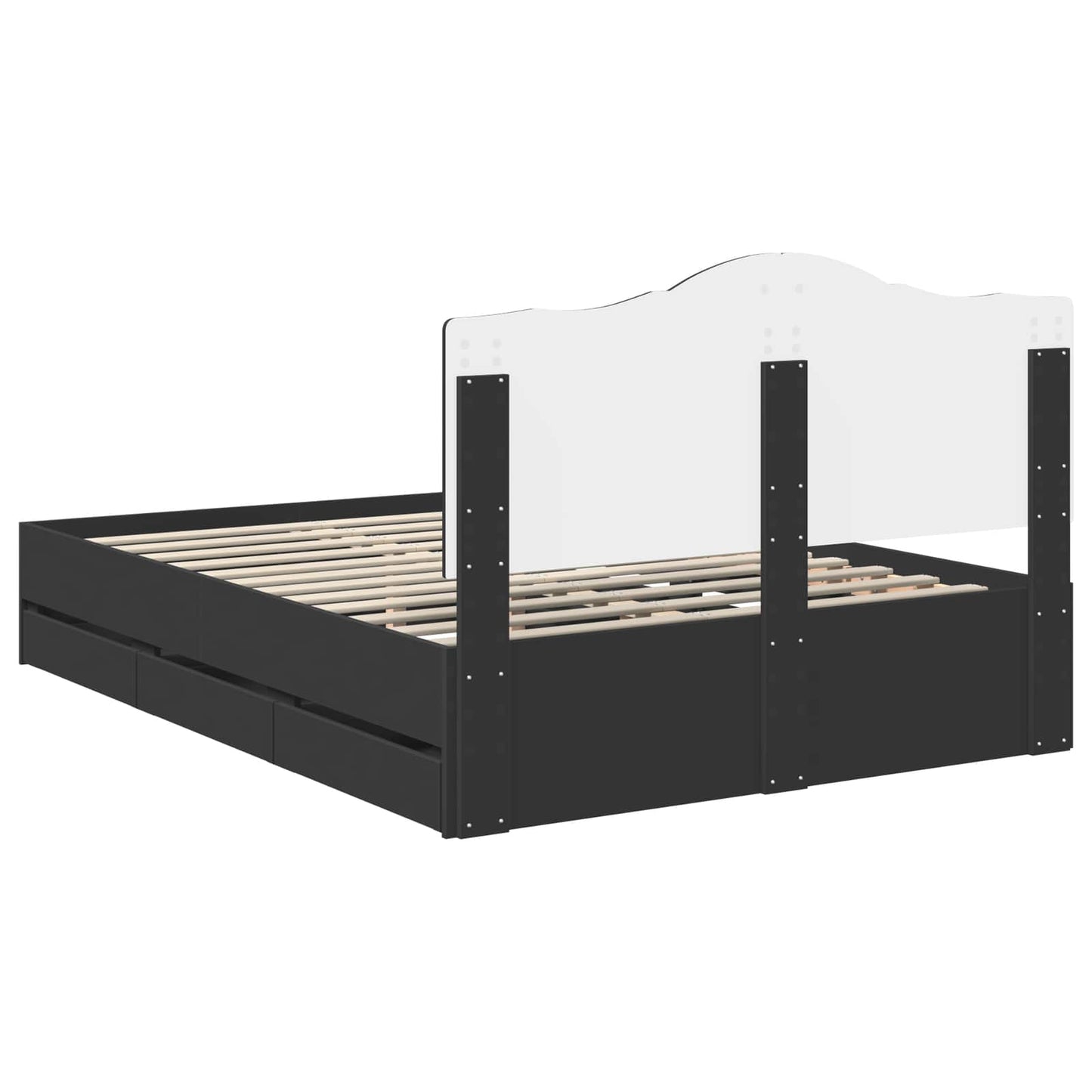 vidaXL Σκελετός Κρεβατιού Μαύρο 140 x 190 cm Μηχανήματος Ξύλο