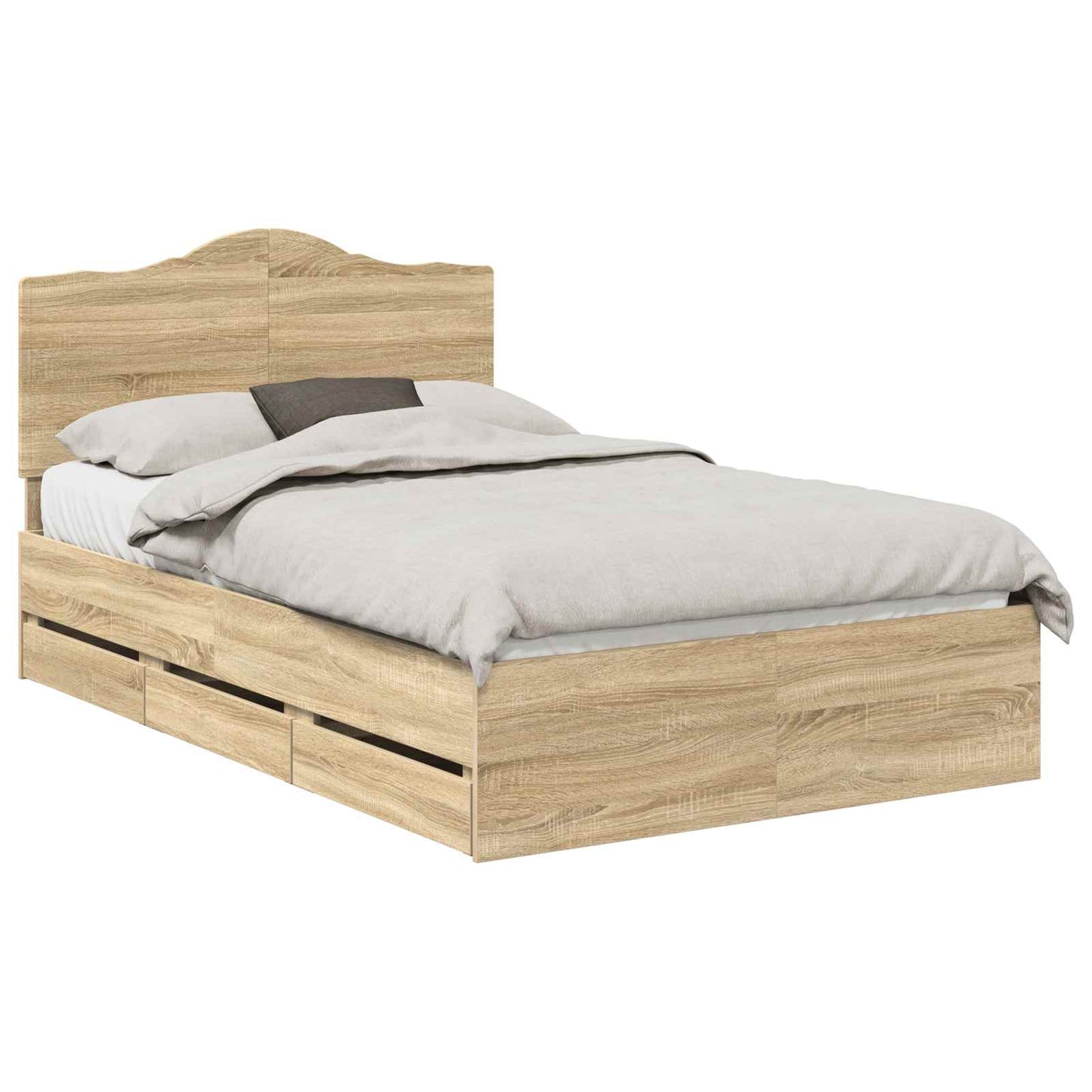 vidaXL Σκελετός Κρεβατιού Δρύς Sonoma 120 x 200 cm Μηχανήματος Ξύλο