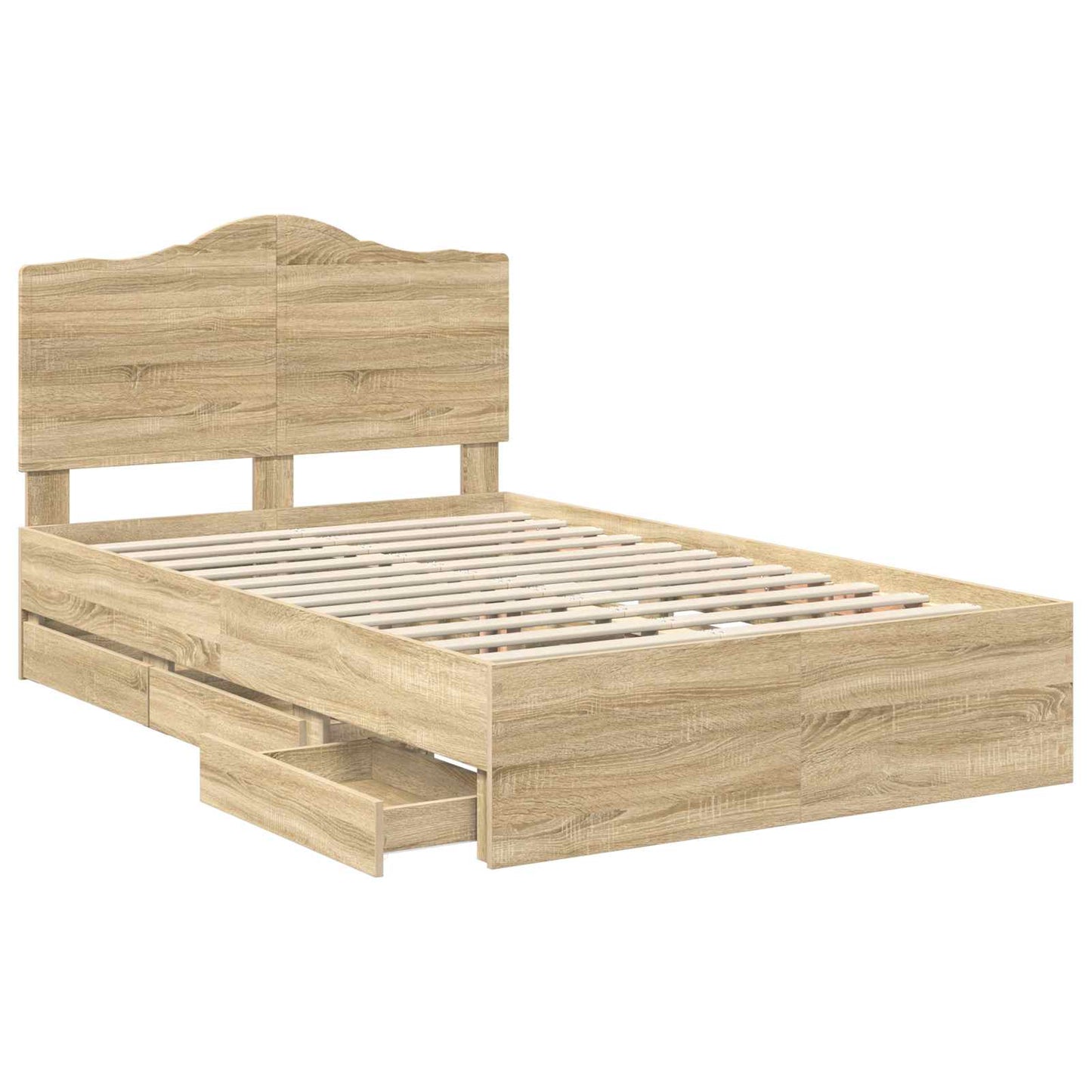 vidaXL Σκελετός Κρεβατιού Δρύς Sonoma 120 x 200 cm Μηχανήματος Ξύλο