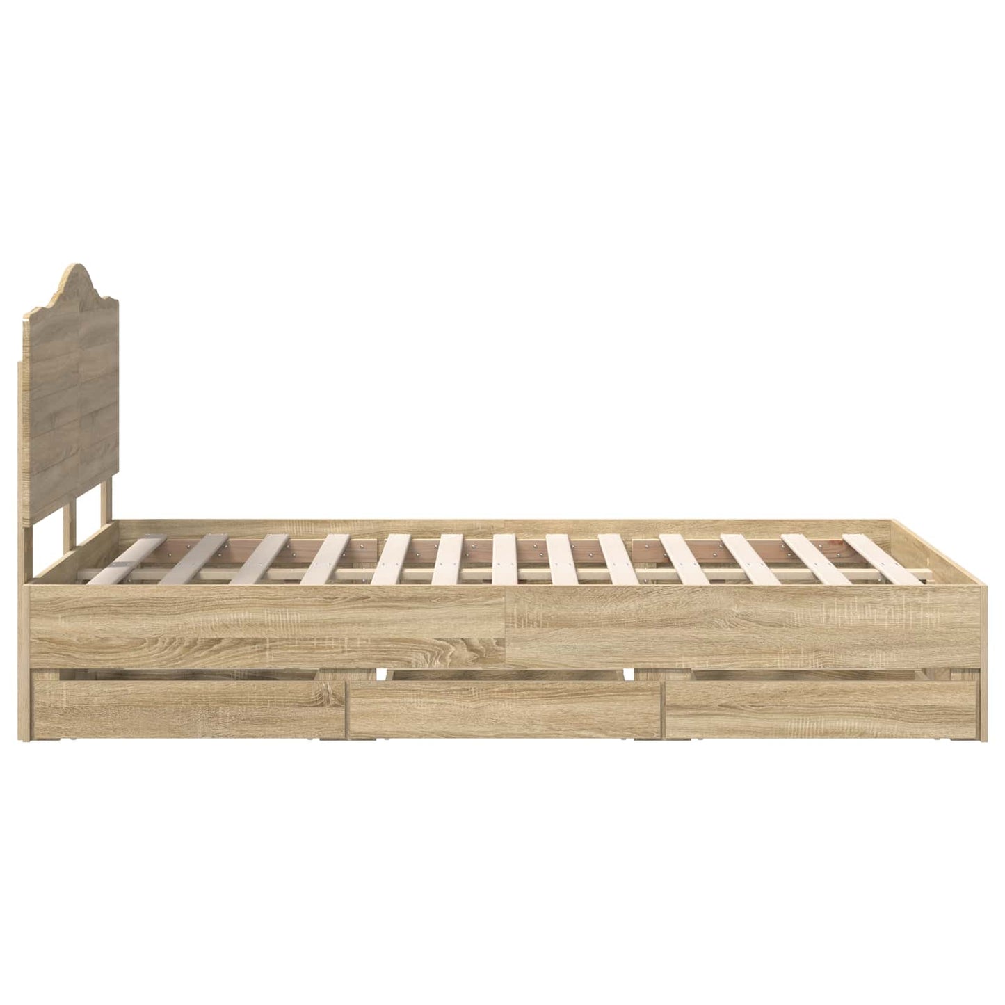 vidaXL Σκελετός Κρεβατιού Δρύς Sonoma 120 x 200 cm Μηχανήματος Ξύλο