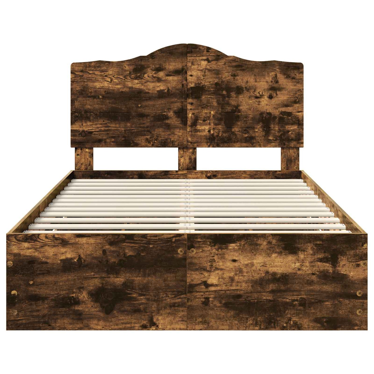 vidaXL Σκελετός Κρεβατιού Καπνιστή Δρυς 120 x 200 cm Μηχανήματος Ξύλο