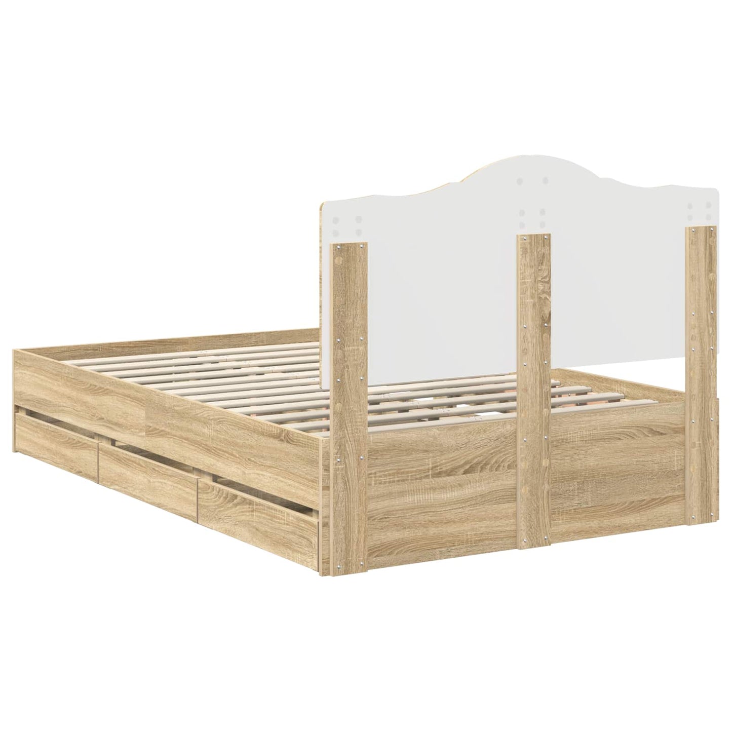 vidaXL Σκελετός Κρεβατιού Δρύς Sonoma 120 x 200 cm Μηχανήματος Ξύλο