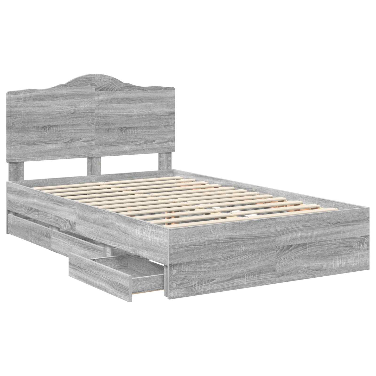 vidaXL Σκελετός Κρεβατιού Γκρίζο Σονομα 120 x 200 cm Μηχανήματος Ξύλο