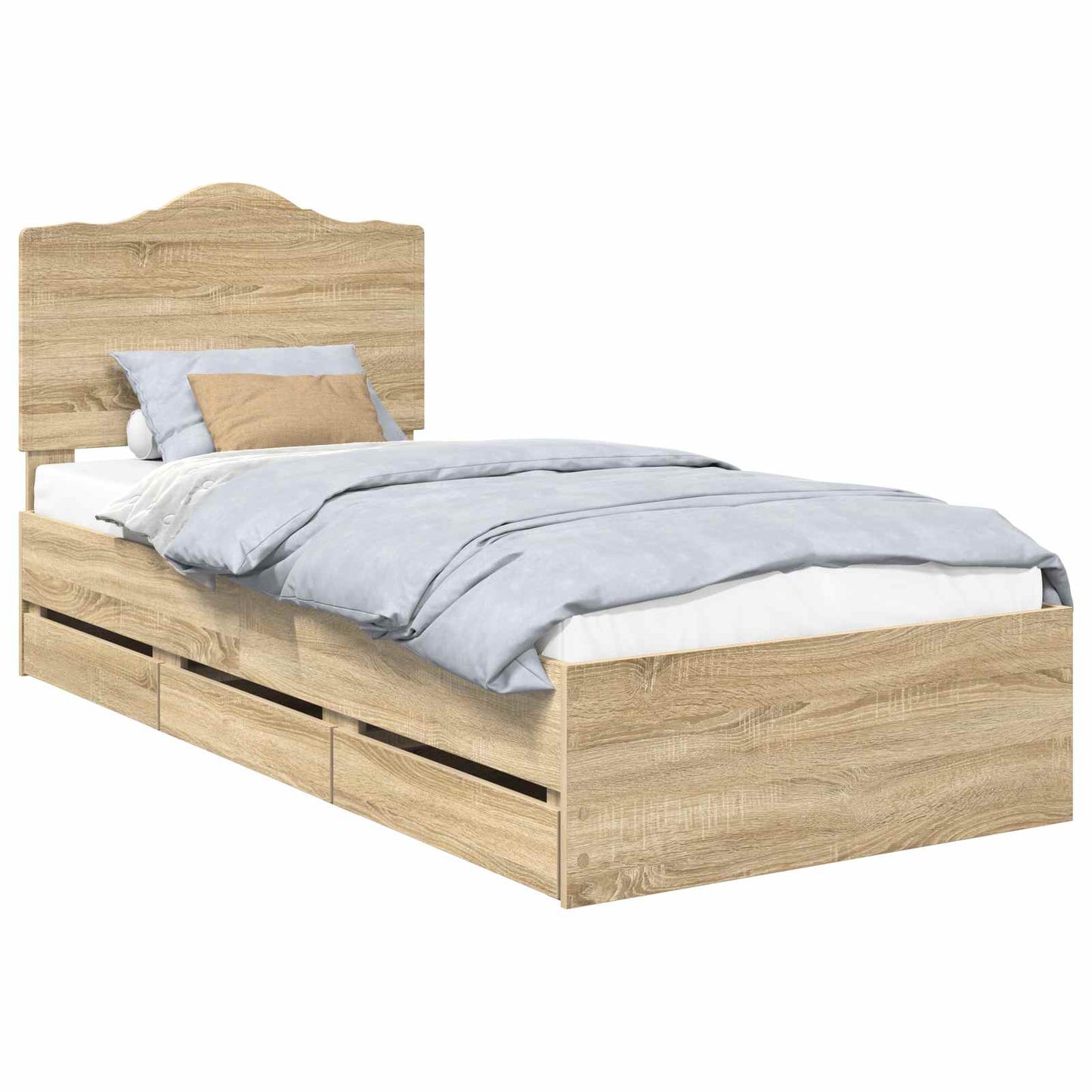 vidaXL Σκελετός Κρεβατιού Δρύς Sonoma 100 x 200 cm Μηχανήματος Ξύλο