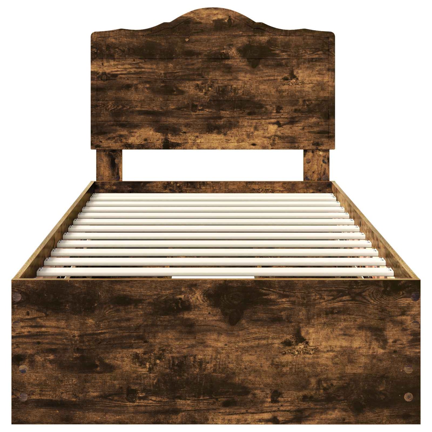 vidaXL Σκελετός Κρεβατιού Καπνιστό Δρύς 98.5 x 200 εκ Μηχανήματος Ξύλο