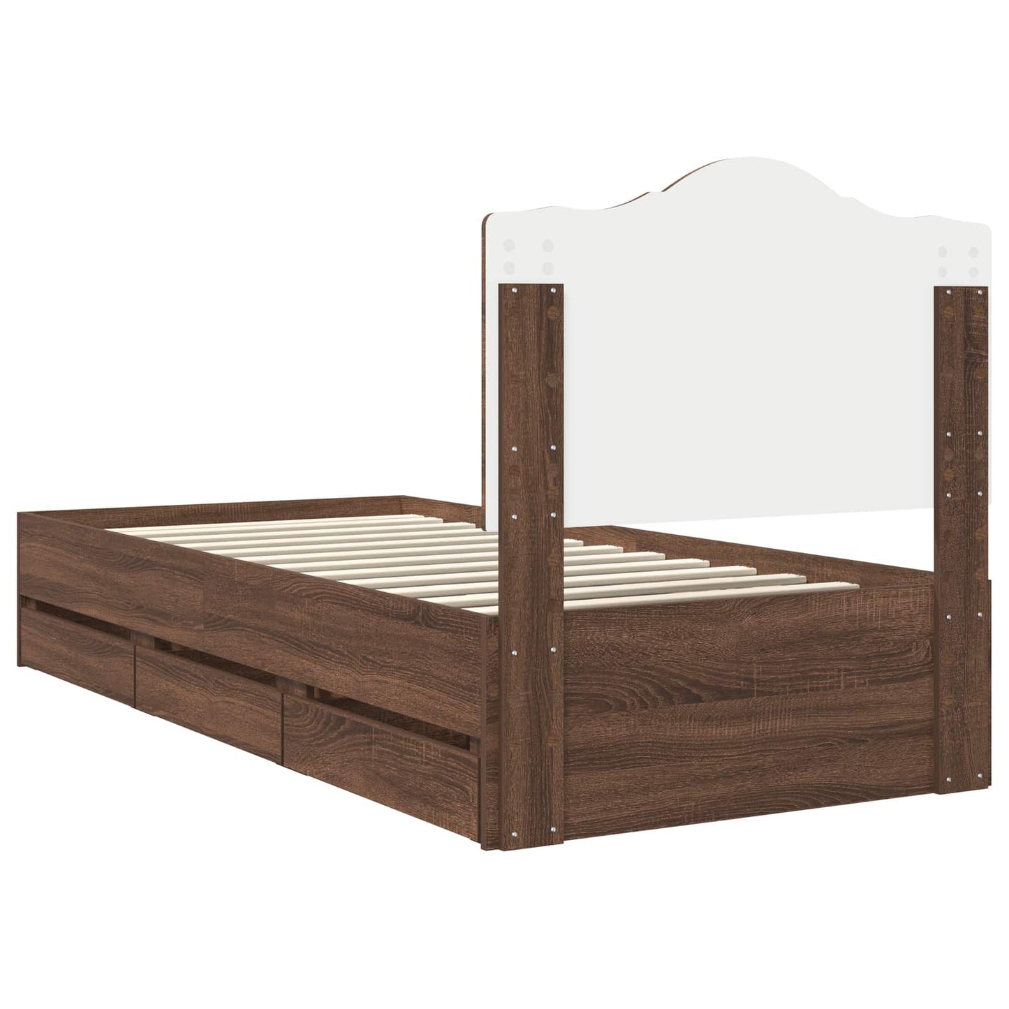 vidaXL Σκελετός Κρεβατιού Καφέ δρυς 98.5 x 200 εκ Μηχανήματος Ξύλο