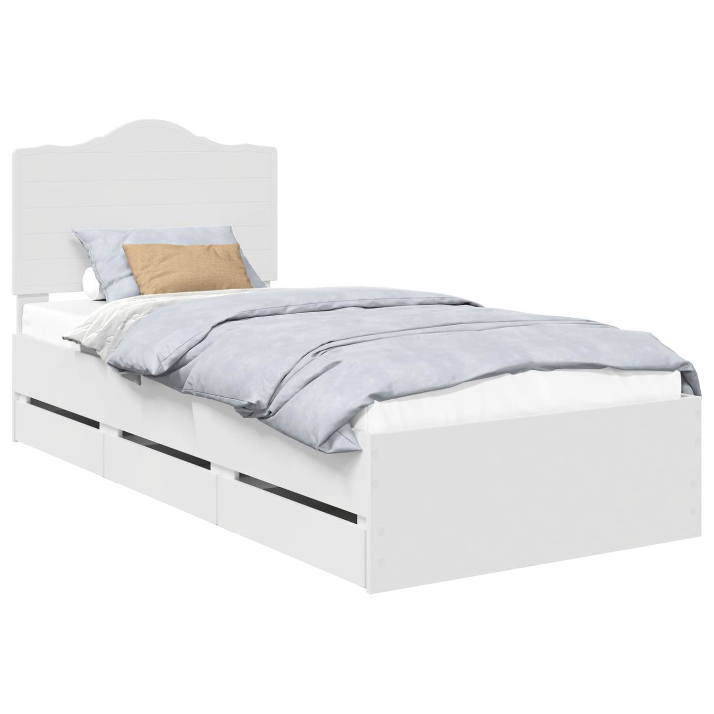vidaXL Σκελετός Κρεβατιού Λευκό 90 x 190 cm Μηχανήματος Ξύλο
