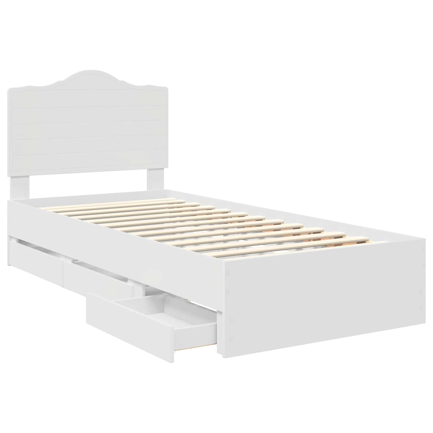 vidaXL Σκελετός Κρεβατιού Λευκό 90 x 190 cm Μηχανήματος Ξύλο