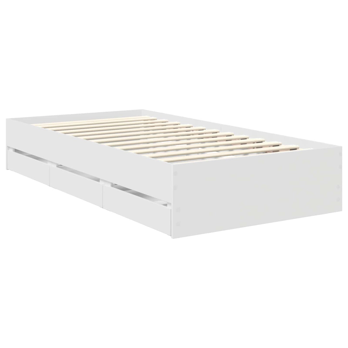 vidaXL Σκελετός Κρεβατιού Λευκό 90 x 190 cm Μηχανήματος Ξύλο