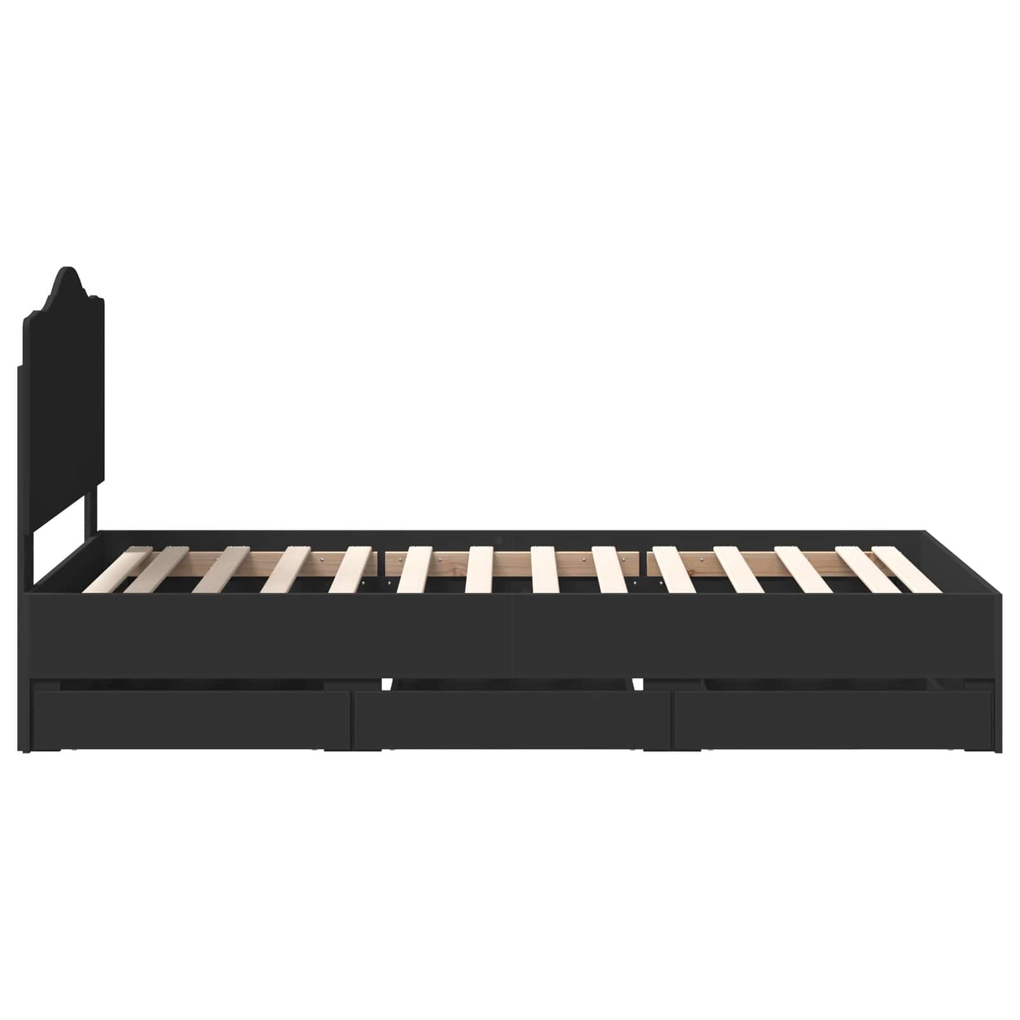 vidaXL Σκελετός Κρεβατιού Μαύρο 90 x 190 cm Μηχανήματος Ξύλο