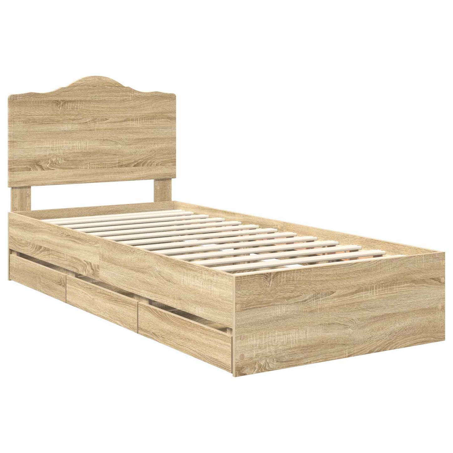vidaXL Σκελετός Κρεβατιού Δρύς Sonoma 90 x 200 cm Μηχανήματος Ξύλο