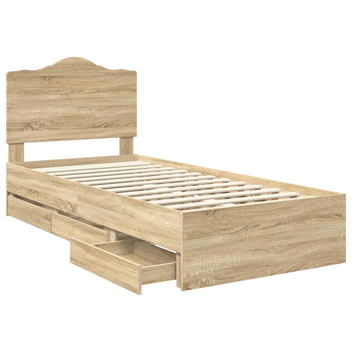 vidaXL Σκελετός Κρεβατιού Δρύς Sonoma 90 x 200 cm Μηχανήματος Ξύλο