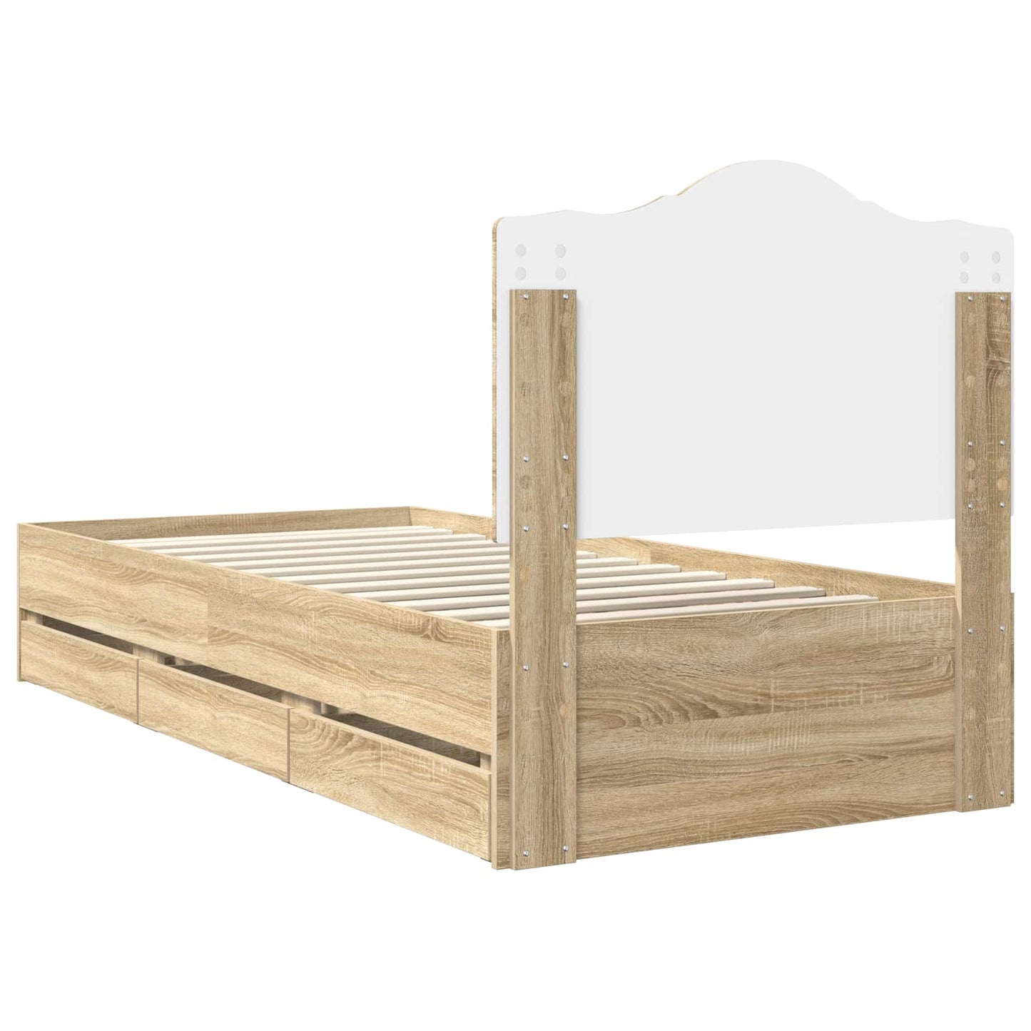 vidaXL Σκελετός Κρεβατιού Δρύς Sonoma 90 x 200 cm Μηχανήματος Ξύλο