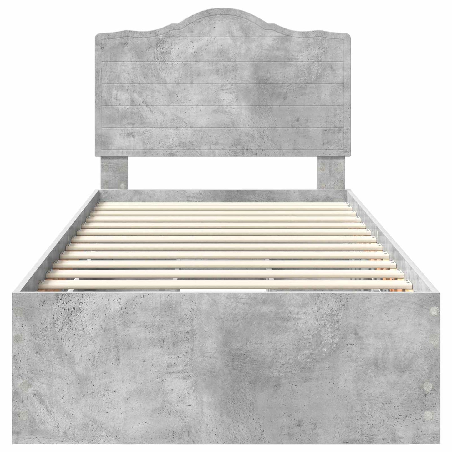 vidaXL Σκελετός Κρεβατιού Σκυρόδεμα Γκρι 90 x 190 cm Μηχανήματος Ξύλο