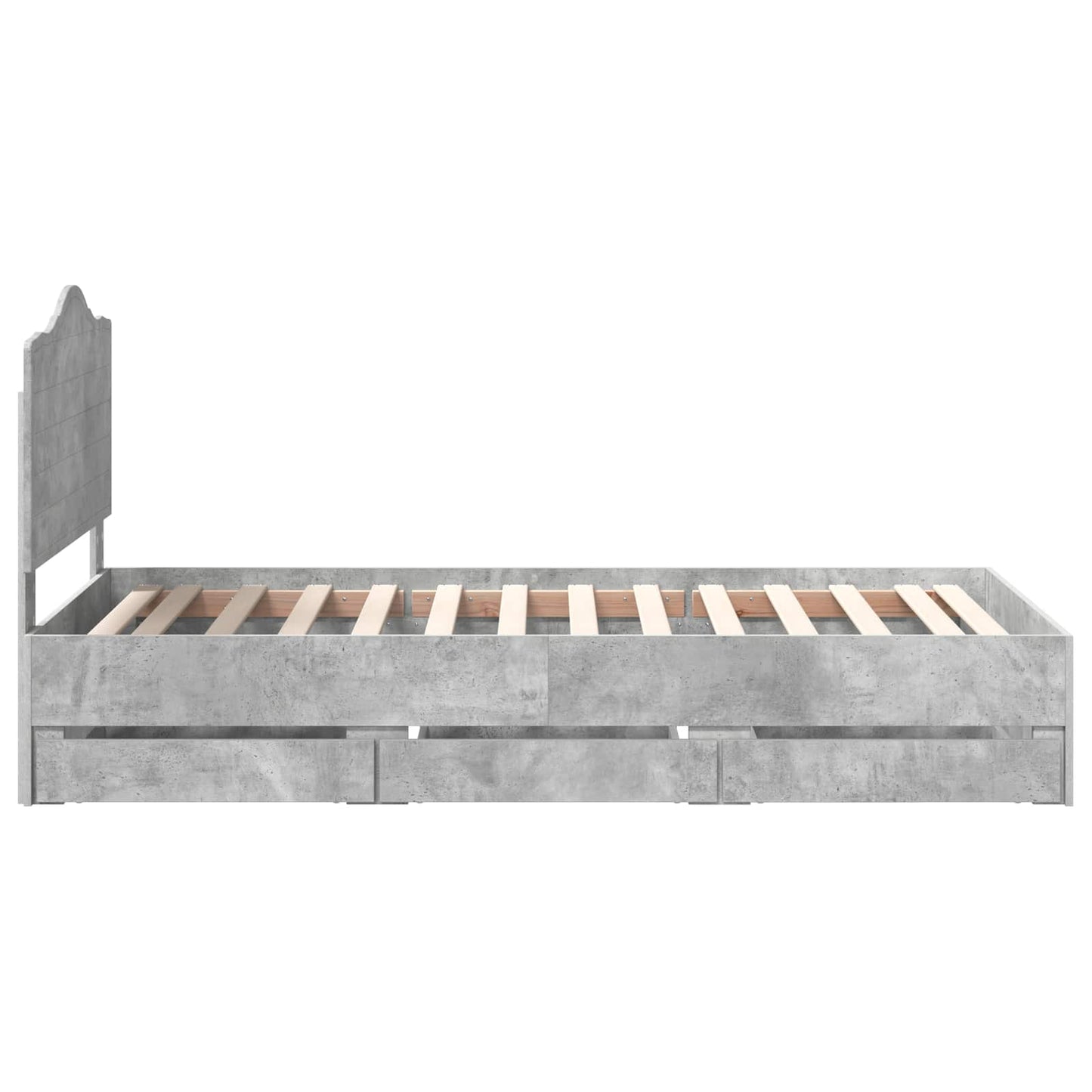 vidaXL Σκελετός Κρεβατιού Σκυρόδεμα Γκρι 90 x 190 cm Μηχανήματος Ξύλο