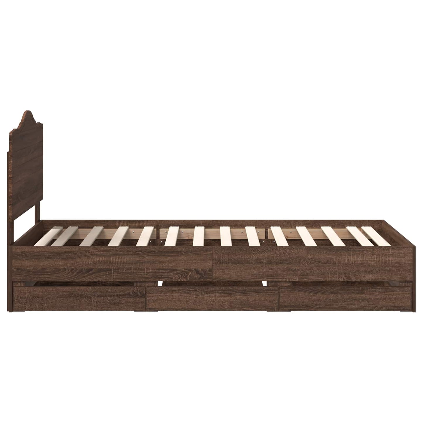 vidaXL Σκελετός Κρεβατιού Καφέ δρυς 90 x 190 cm Μηχανήματος Ξύλο