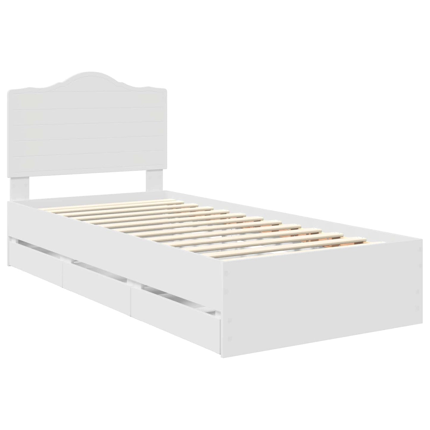 vidaXL Σκελετός Κρεβατιού Λευκό 75 x 190 cm Μηχανήματος Ξύλο