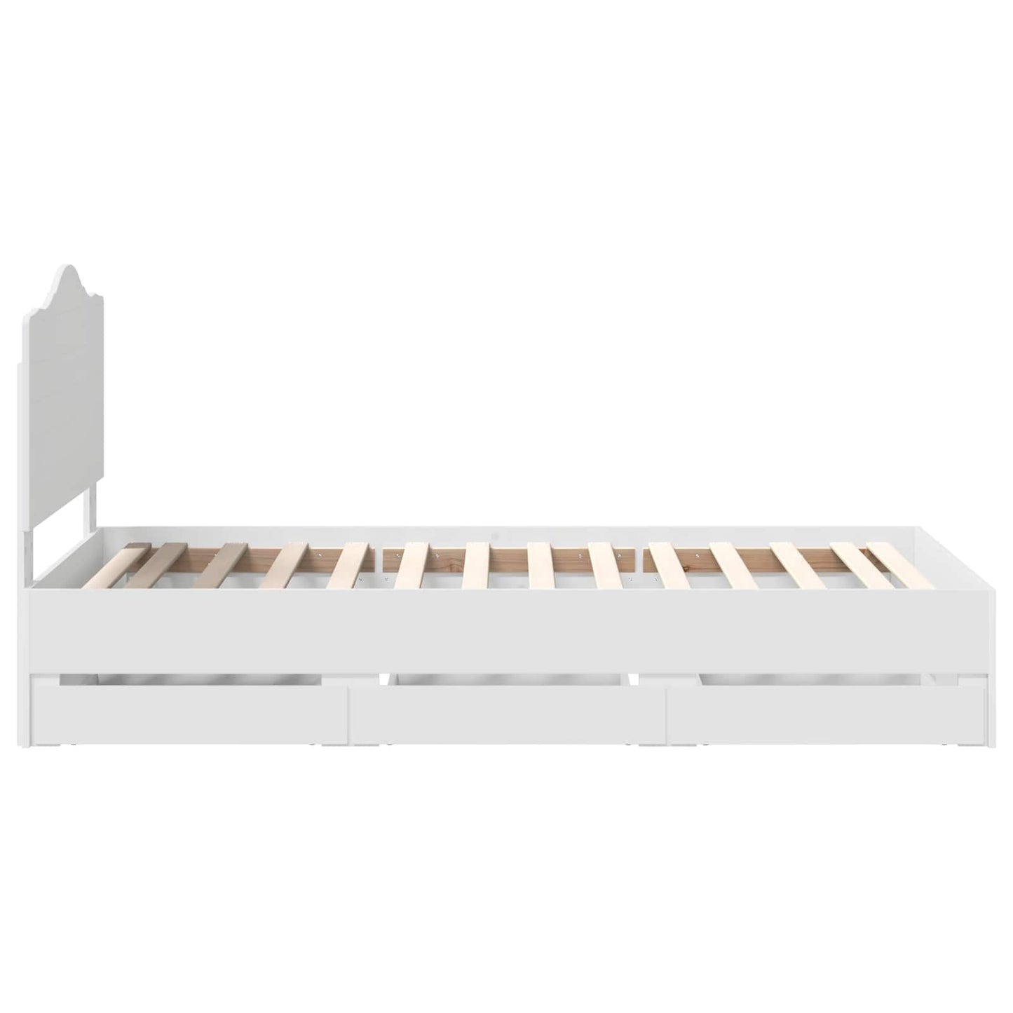 vidaXL Σκελετός Κρεβατιού Λευκό 75 x 190 cm Μηχανήματος Ξύλο