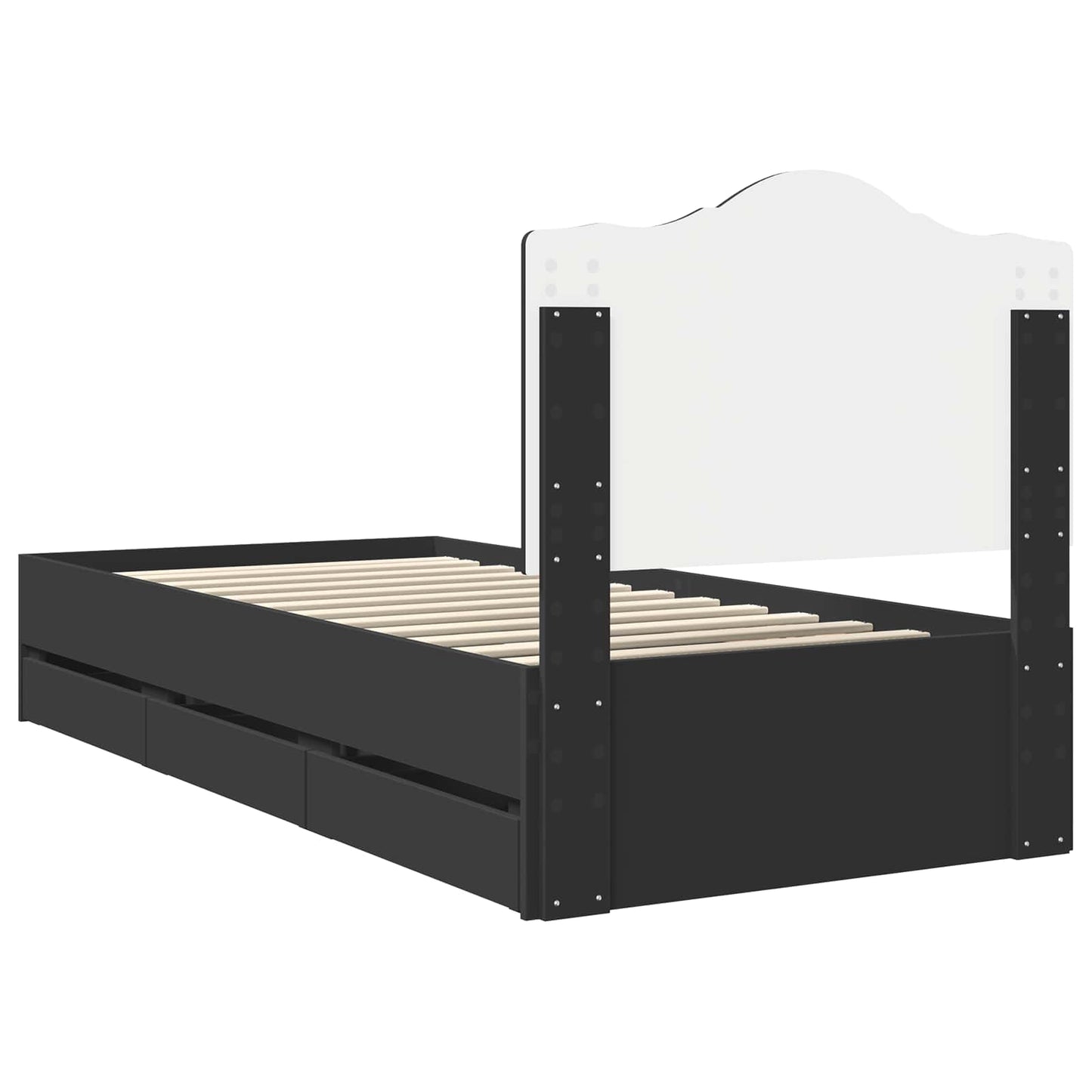 vidaXL Σκελετός Κρεβατιού Μαύρο 75 x 190 cm Μηχανήματος Ξύλο