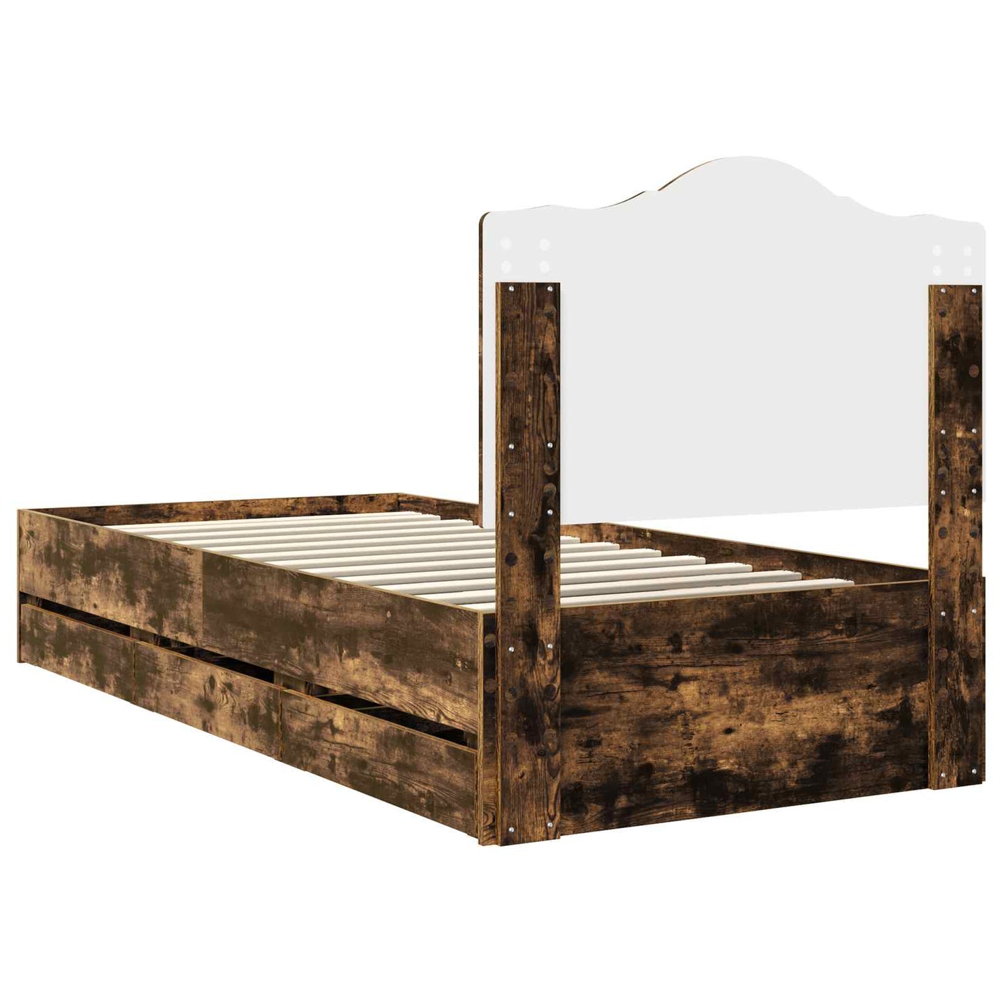 vidaXL Σκελετός Κρεβατιού Καπνιστή Δρυς 75 x 190 cm Μηχανήματος Ξύλο