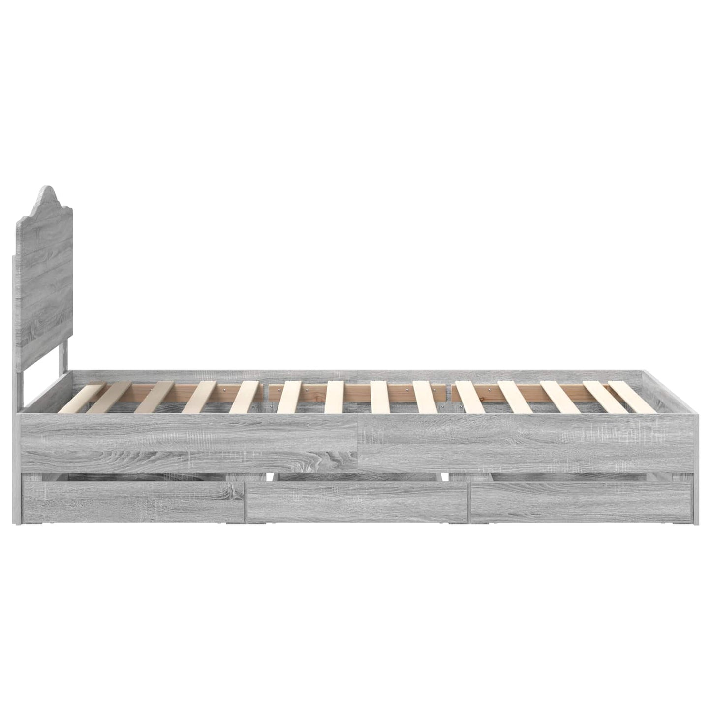 vidaXL Σκελετός Κρεβατιού Γκρι Σονομά 75 x 190 cm Μηχανήματος Ξύλο