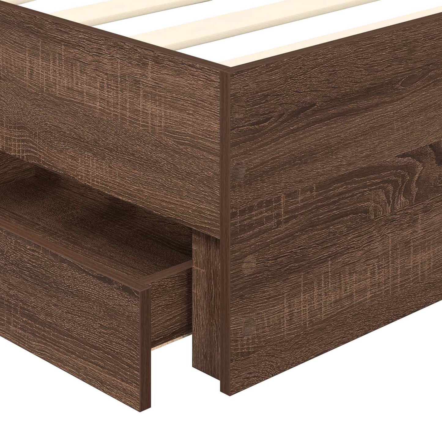 vidaXL Σκελετός Κρεβατιού Καφέ δρυς 75 x 190 cm Μηχανήματος Ξύλο