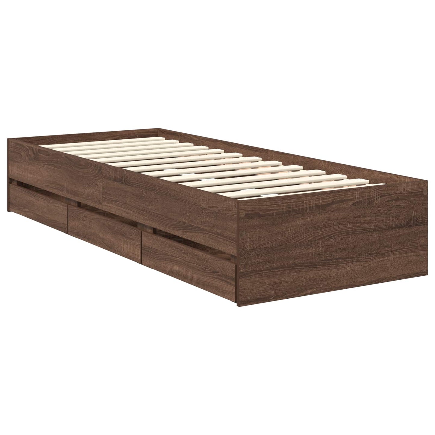vidaXL Σκελετός Κρεβατιού Καφέ δρυς 75 x 190 cm Μηχανήματος Ξύλο