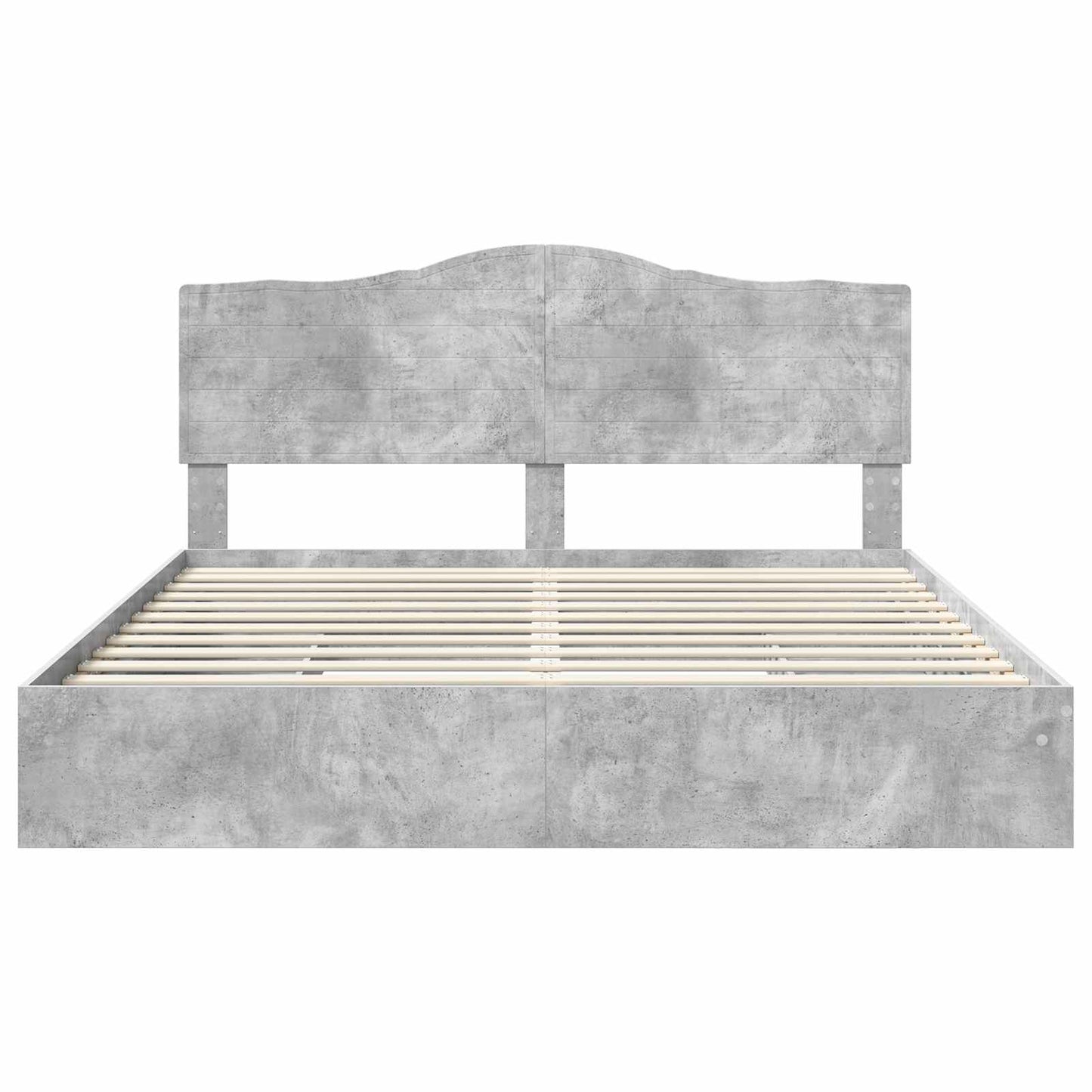 vidaXL Κρεβάτι Αποθήκης Σκυρόδεμα Γκρι 200 x 200 cm Επεξεργασμένο ξύλο