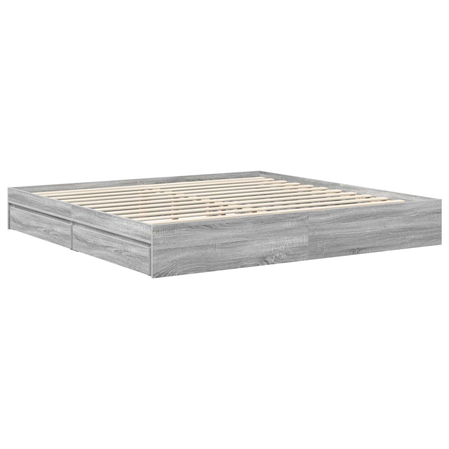 vidaXL Κρεβάτι Αποθήκης Γκρίζο Σονομα 200 x 200 cm Επεξεργασμένο ξύλο