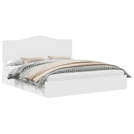 vidaXL Κρεβάτι Αποθήκης Λευκό 180 x 200 cm Επεξεργασμένο ξύλο