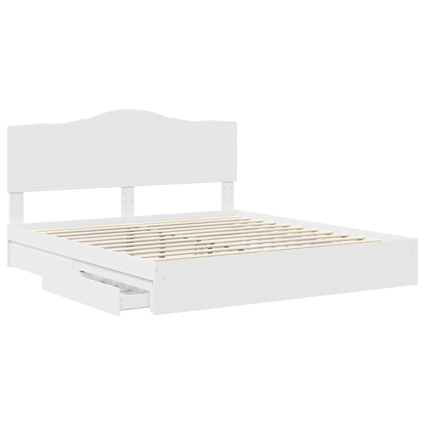 vidaXL Κρεβάτι Αποθήκης Λευκό 180 x 200 cm Επεξεργασμένο ξύλο
