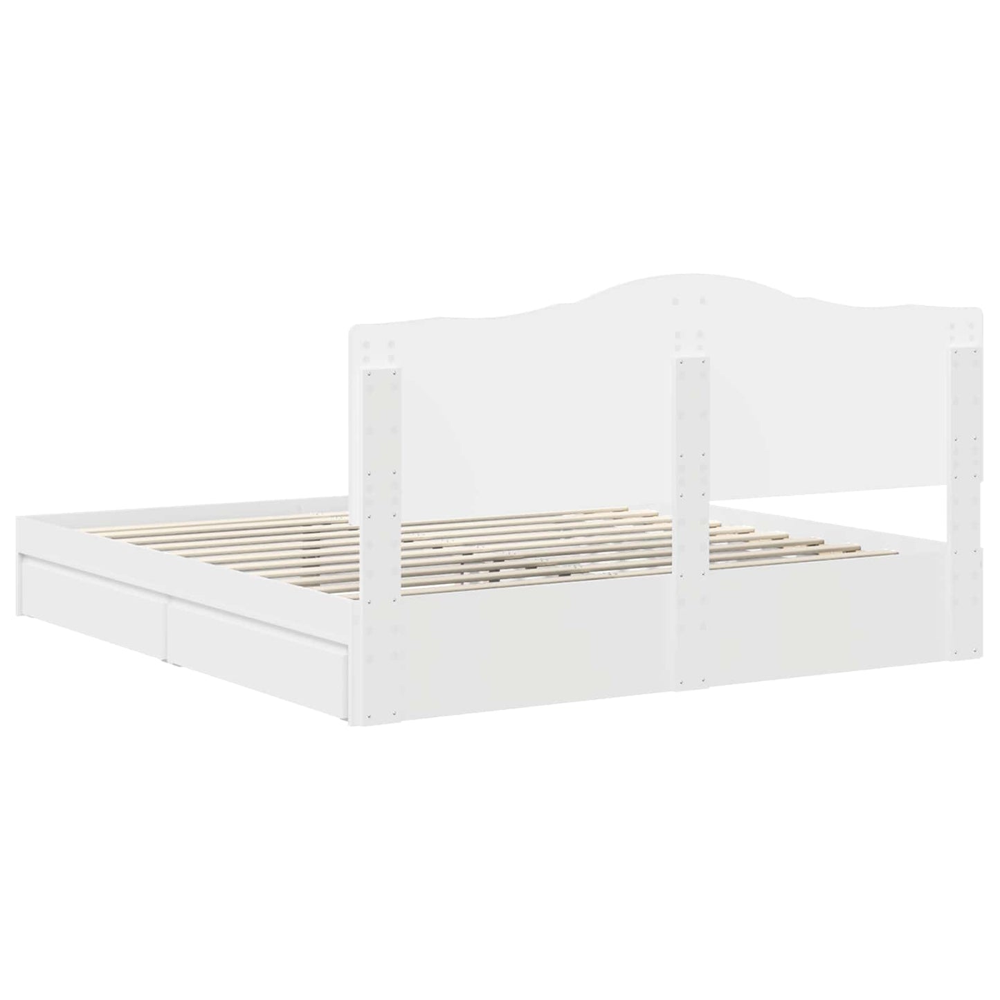 vidaXL Κρεβάτι Αποθήκης Λευκό 180 x 200 cm Επεξεργασμένο ξύλο