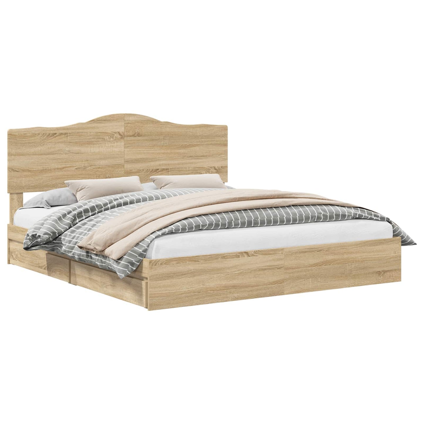 vidaXL Κρεβάτι Αποθήκης Δρύς Sonoma 180 x 200 cm Επεξεργασμένο ξύλο